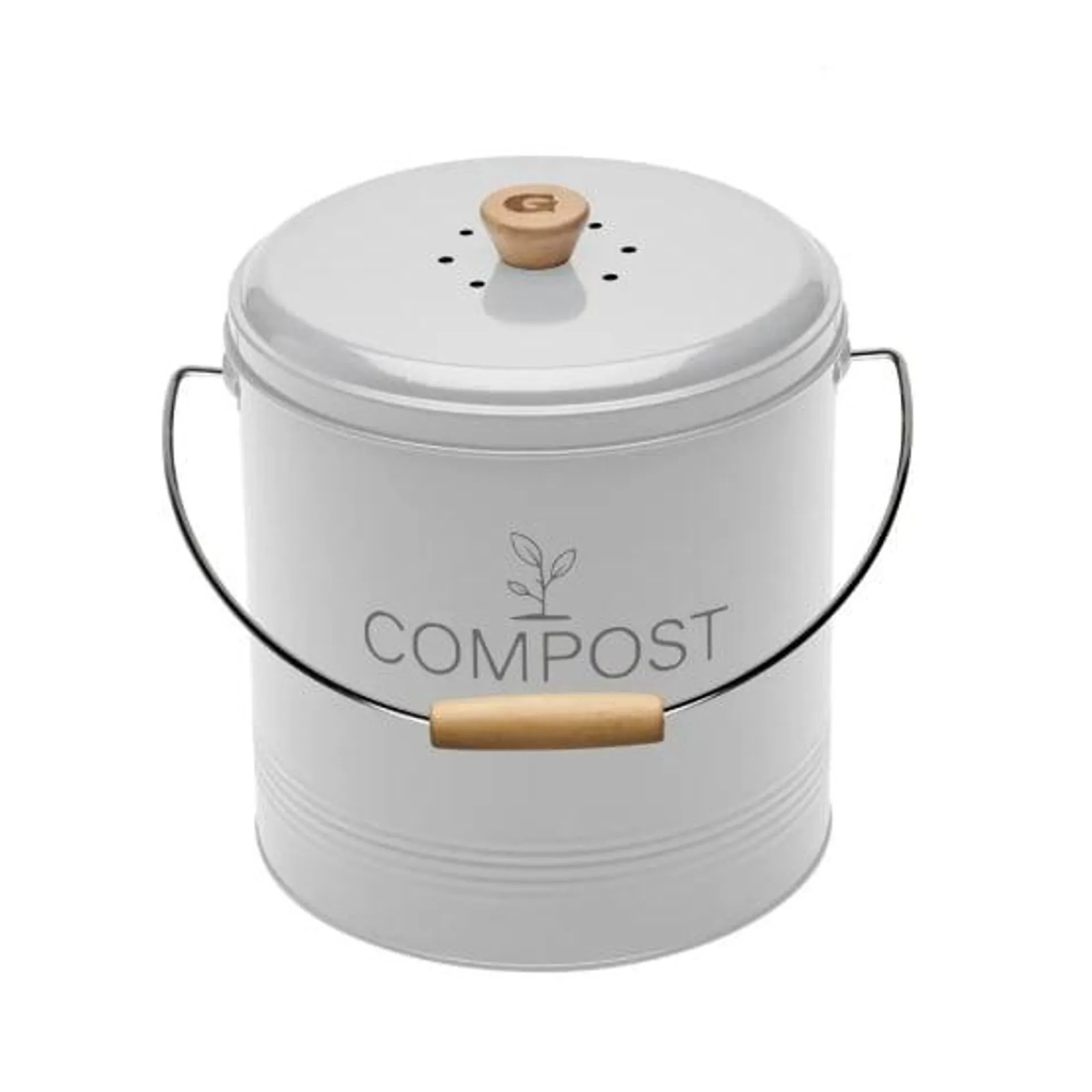 Seau à compost rond 8l blanc 040616 Guillouard