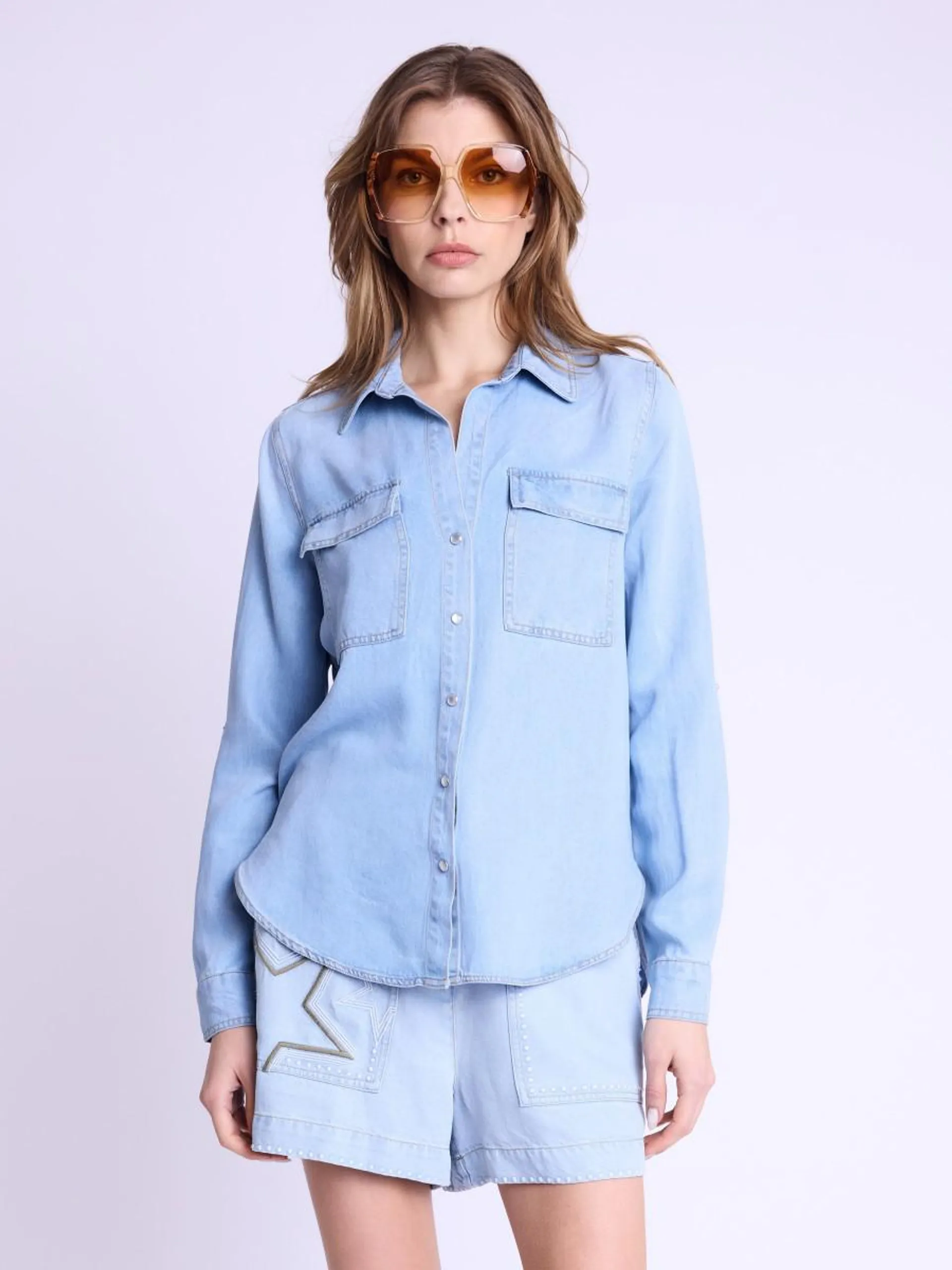 CATARINE | Chemise en jean avec poches devant