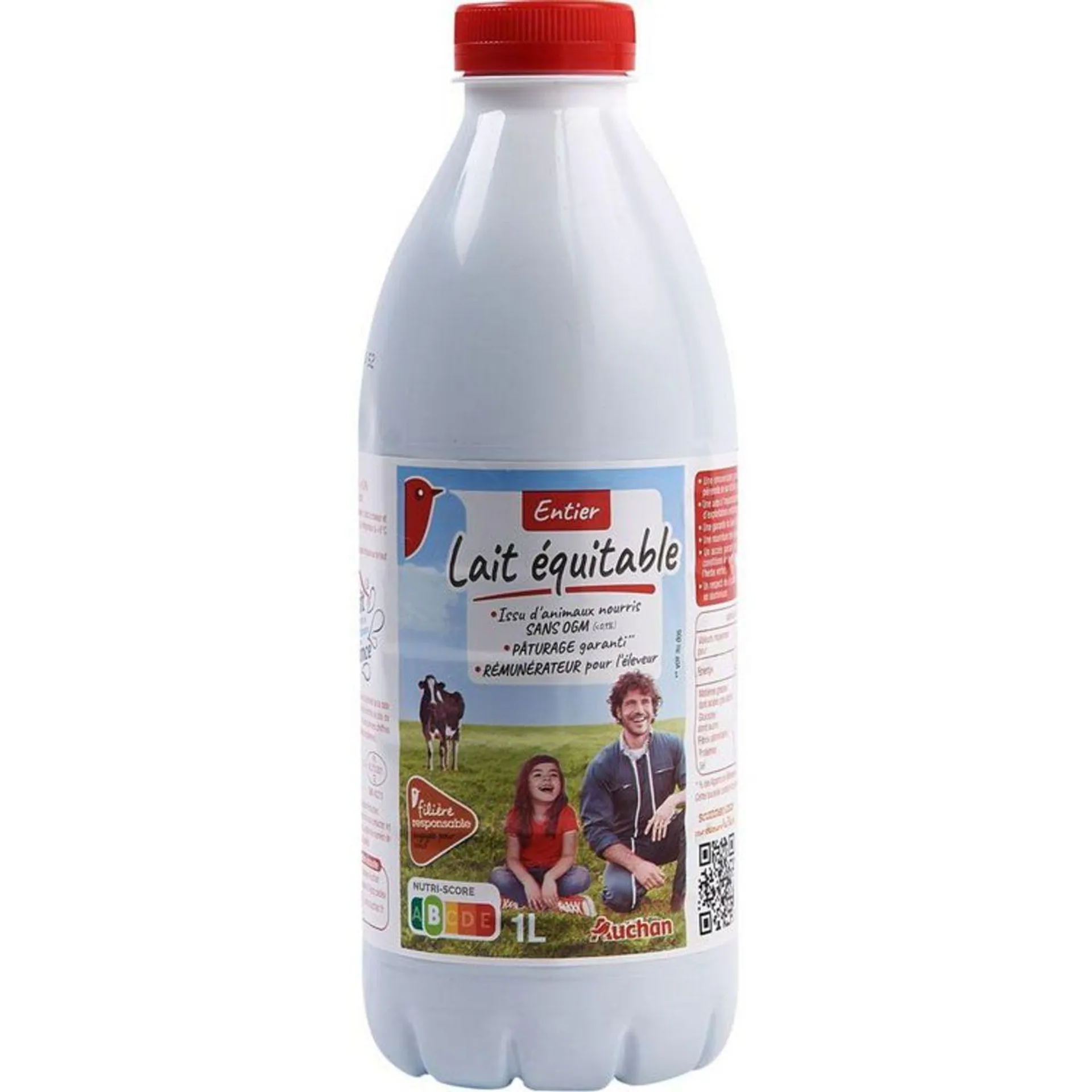 AUCHAN Lait entier UHT responsable 1L