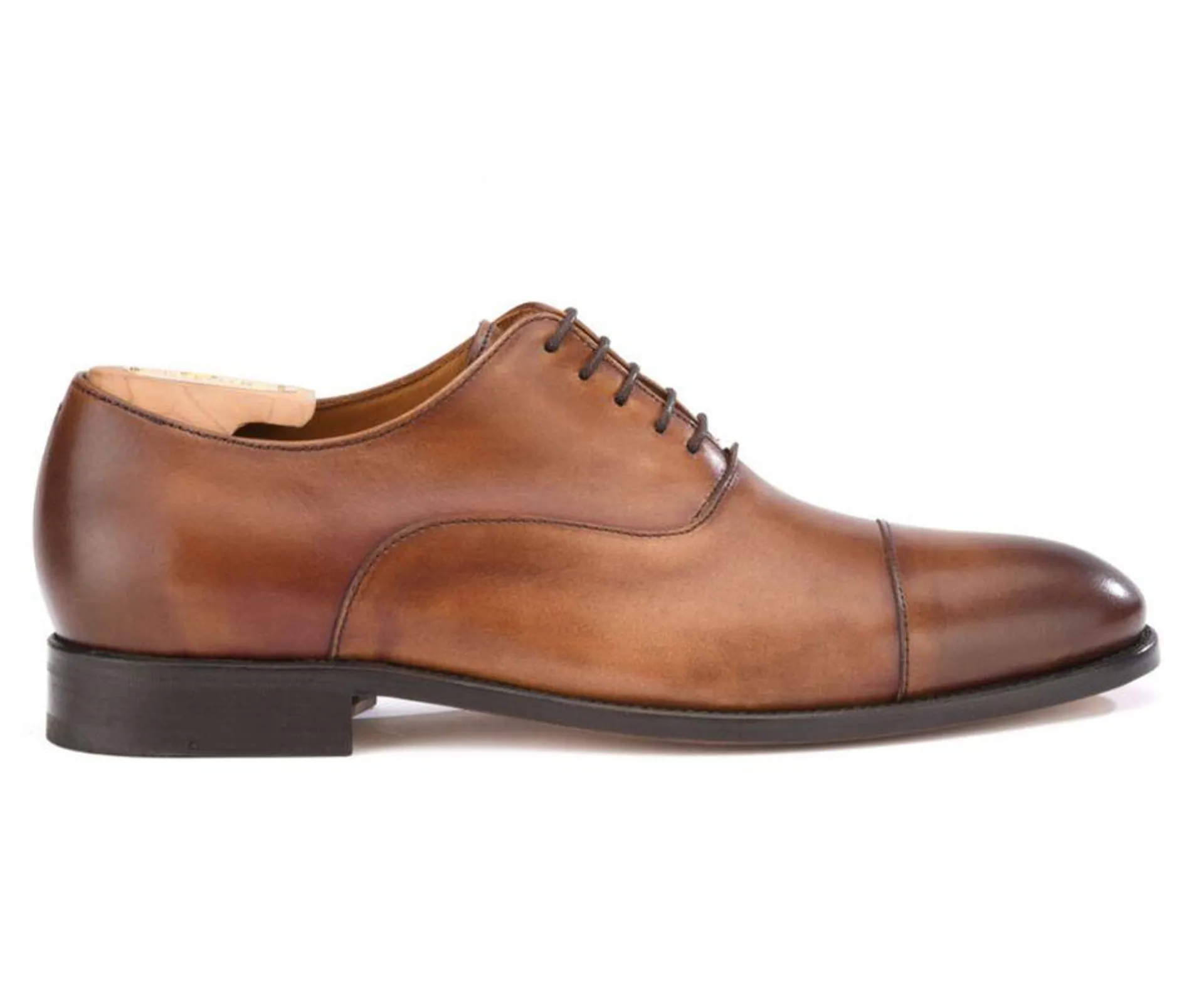 Richelieu homme Cognac Patiné semelle cuir - WINFORD