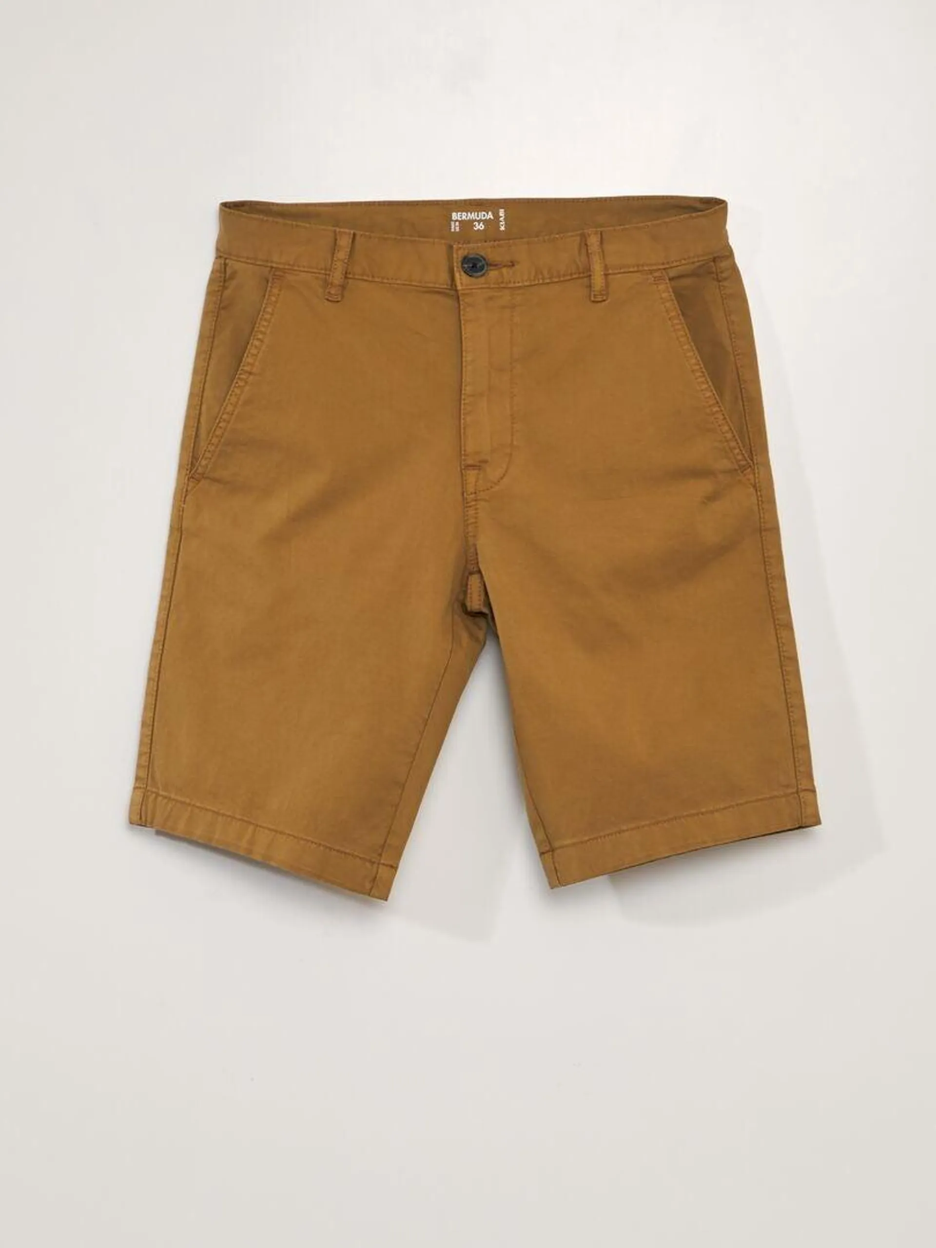 Bermuda chino uni - Marron