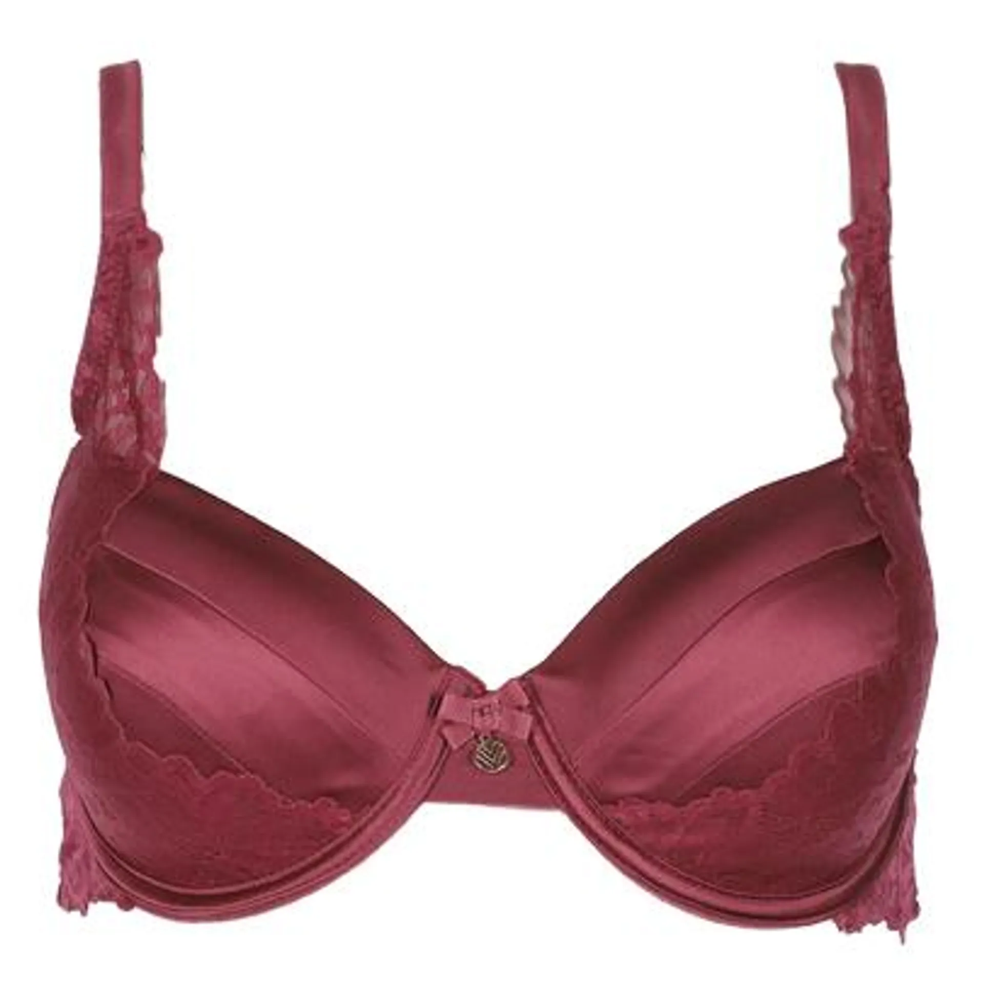 Soutien-gorge dentelle et satin cassis