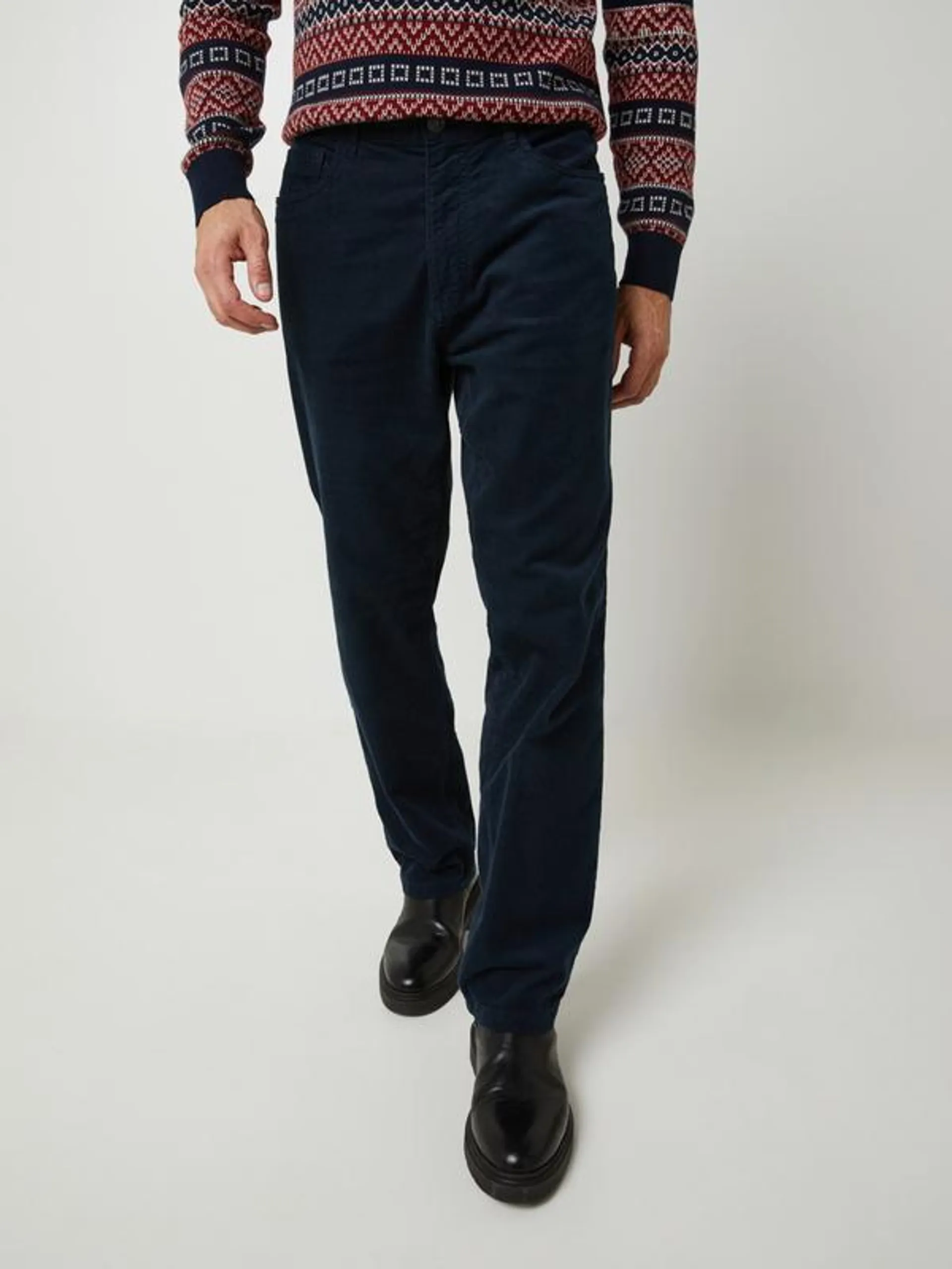 Pantalon Coupe Regular Uni - Bleu