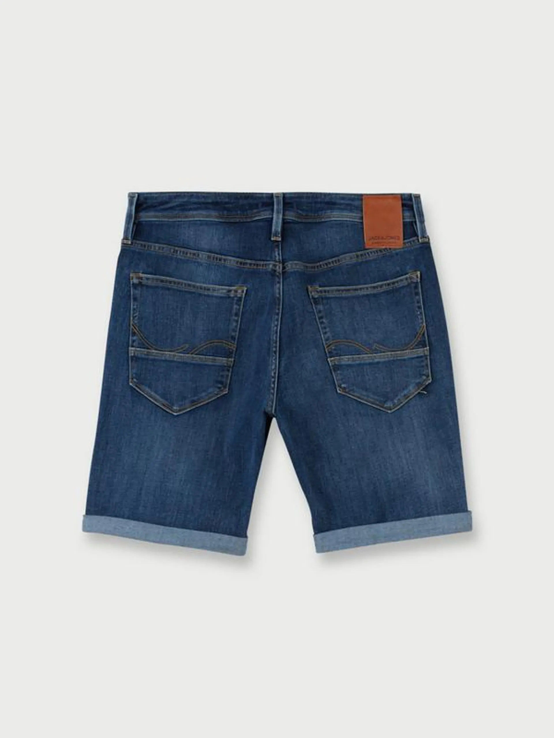 Short 5 Poches En Denim Stretch Coupe Slim - Bleu Encre