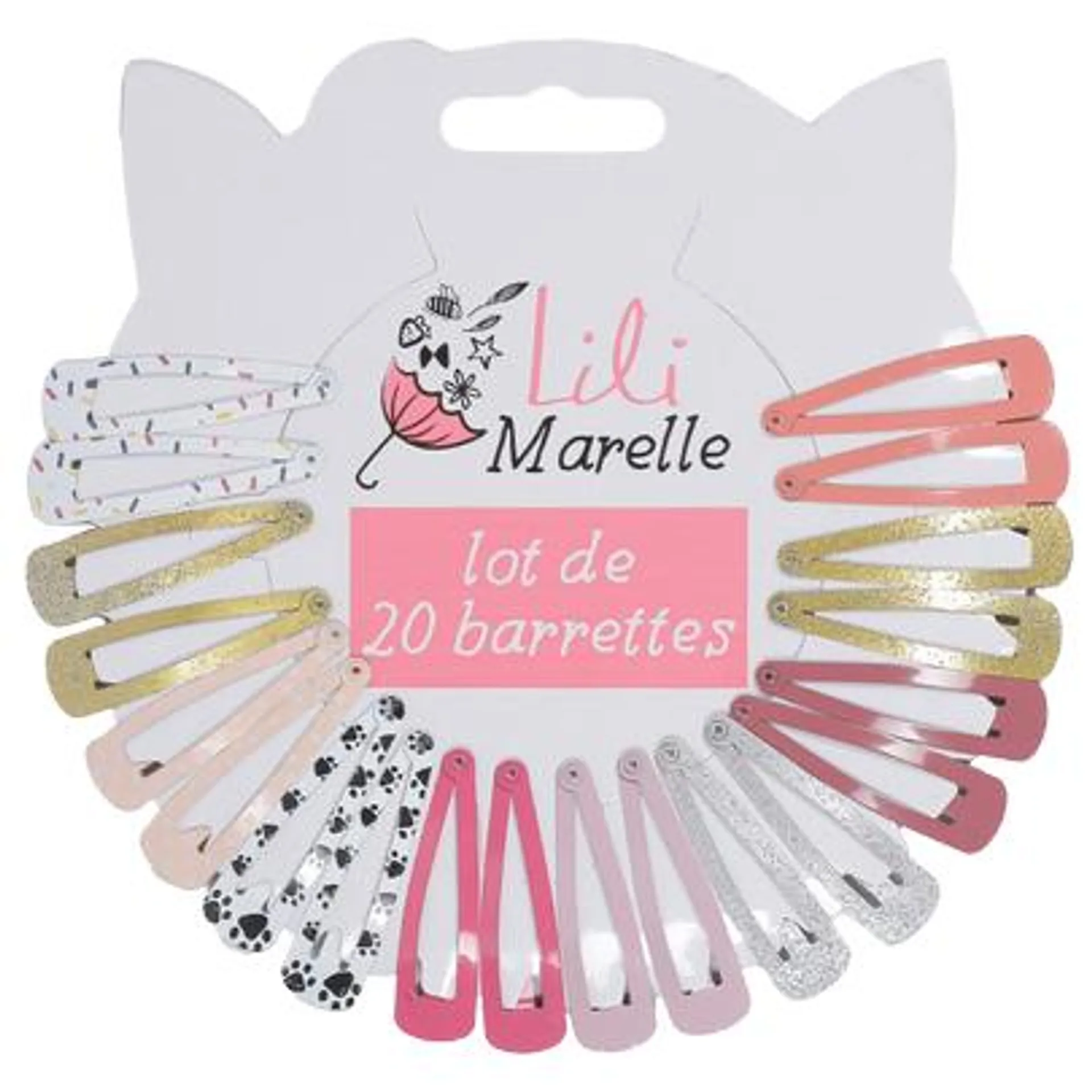 20 barrettes clips enfant