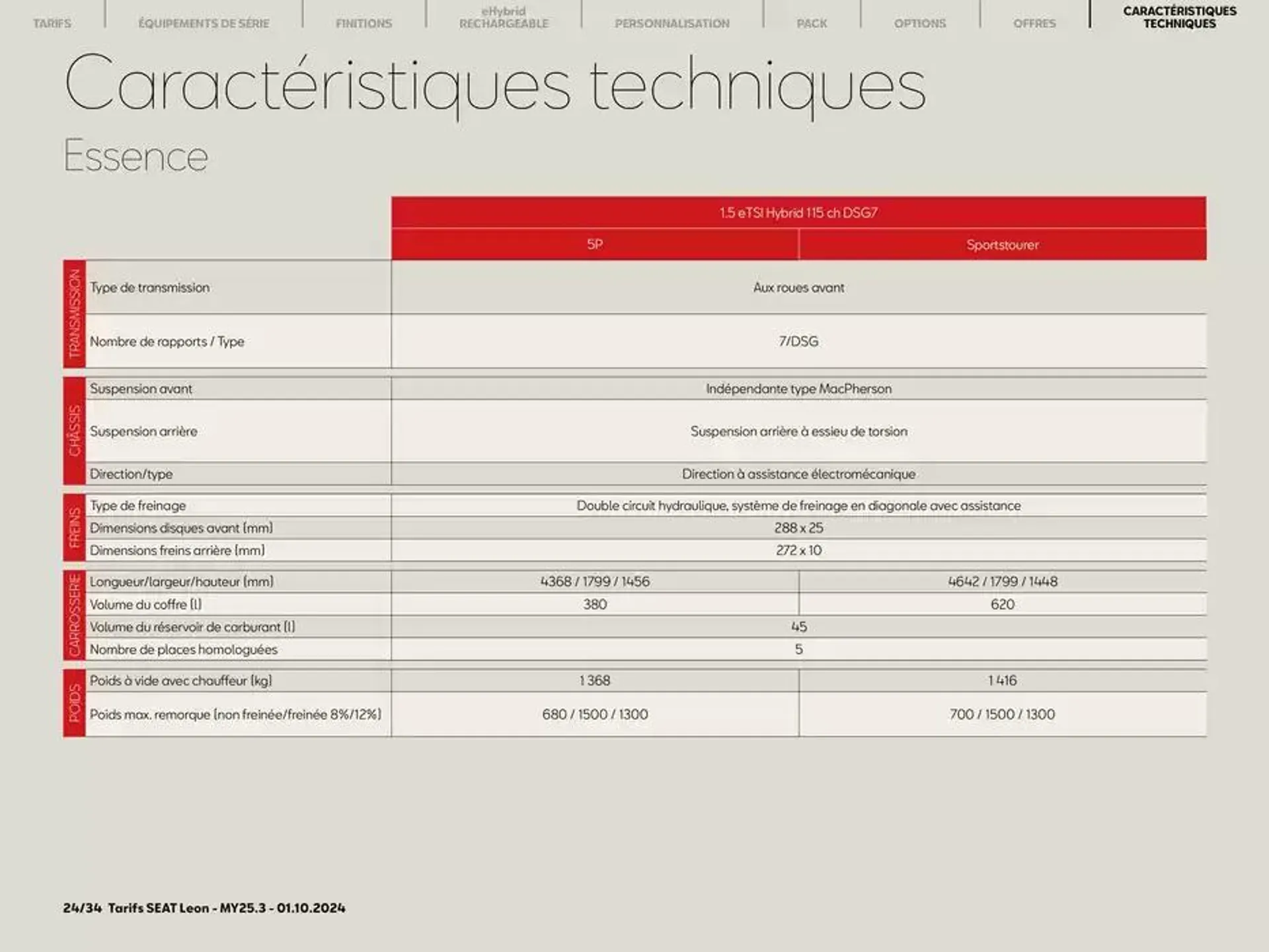 SEAT Leon 5 portes du 3 octobre au 3 octobre 2025 - Catalogue page 24