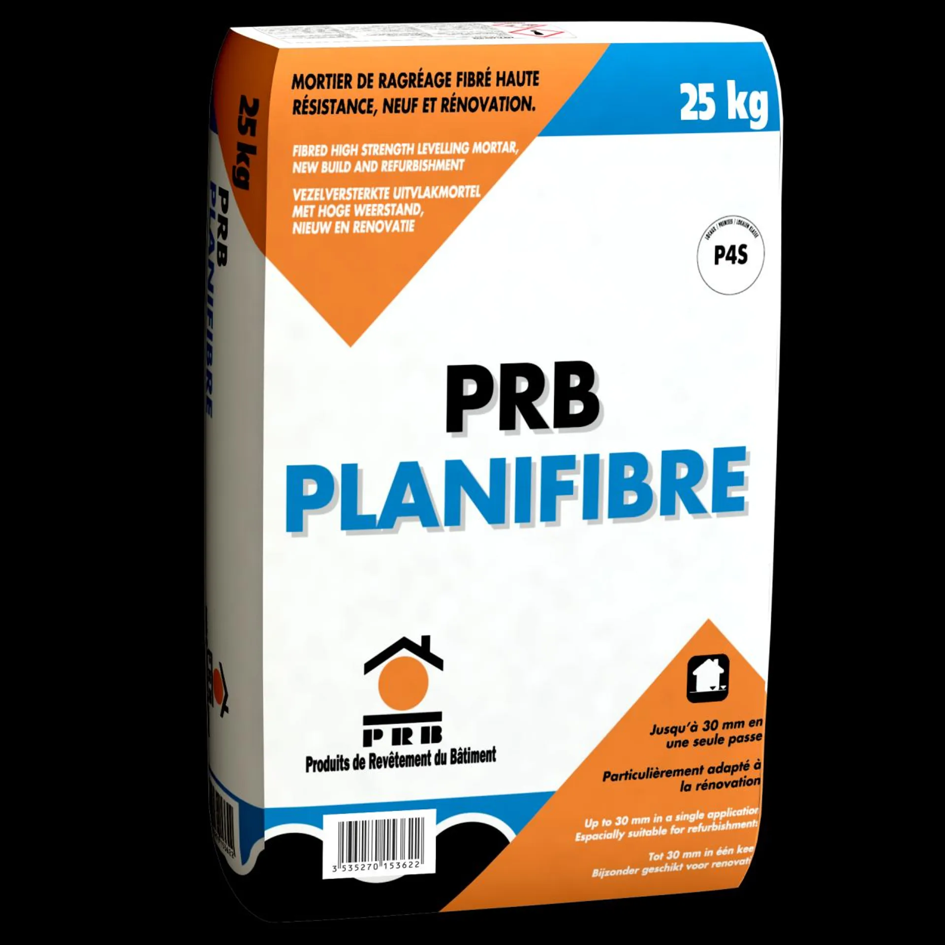 Mortier de ragréage autolissant fibré haute résistance - COL PLANIFIBRE - 25 kg - PRB