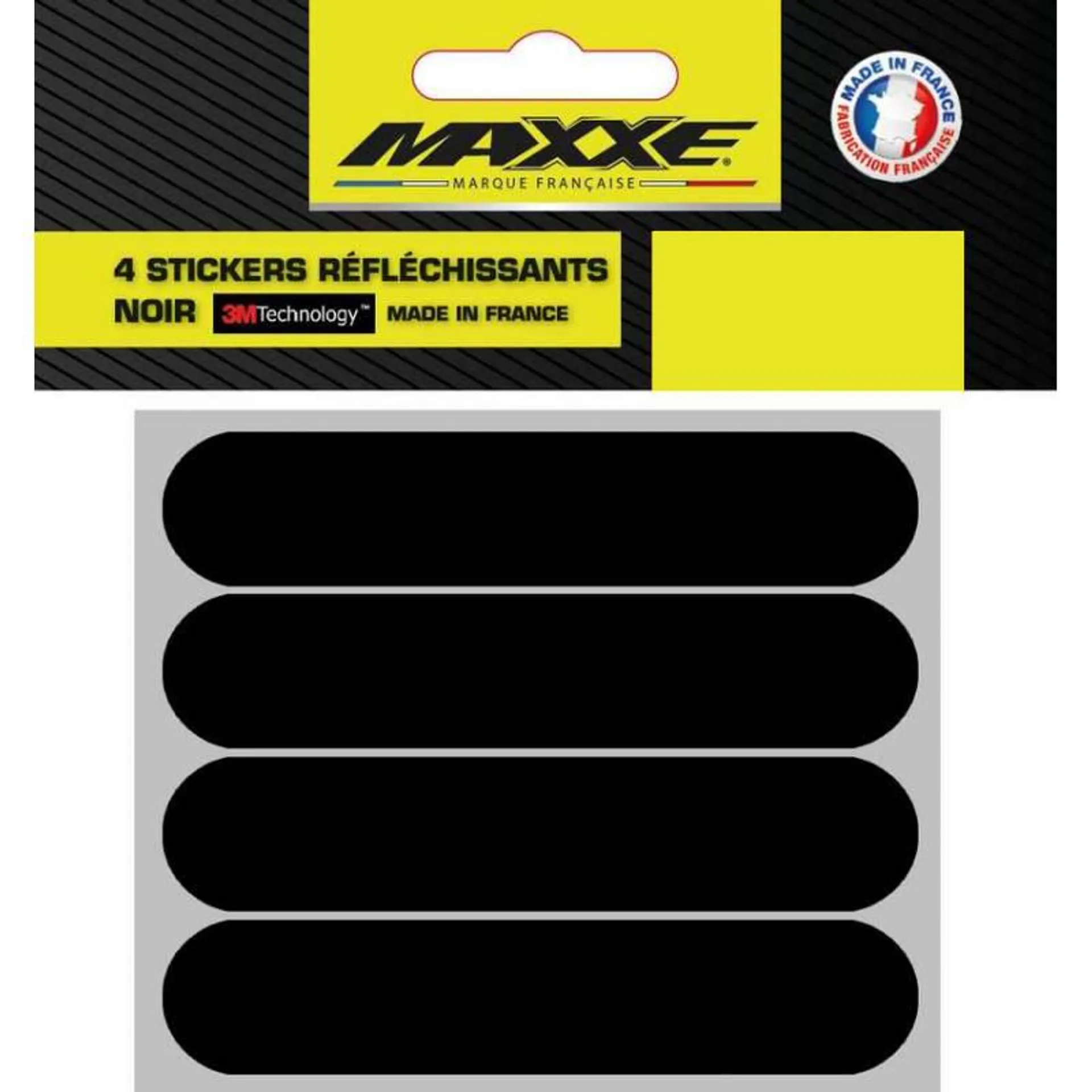 MAXXE Planche De 4 Stickers Réfléchissants Noir 3M Accessoire casque