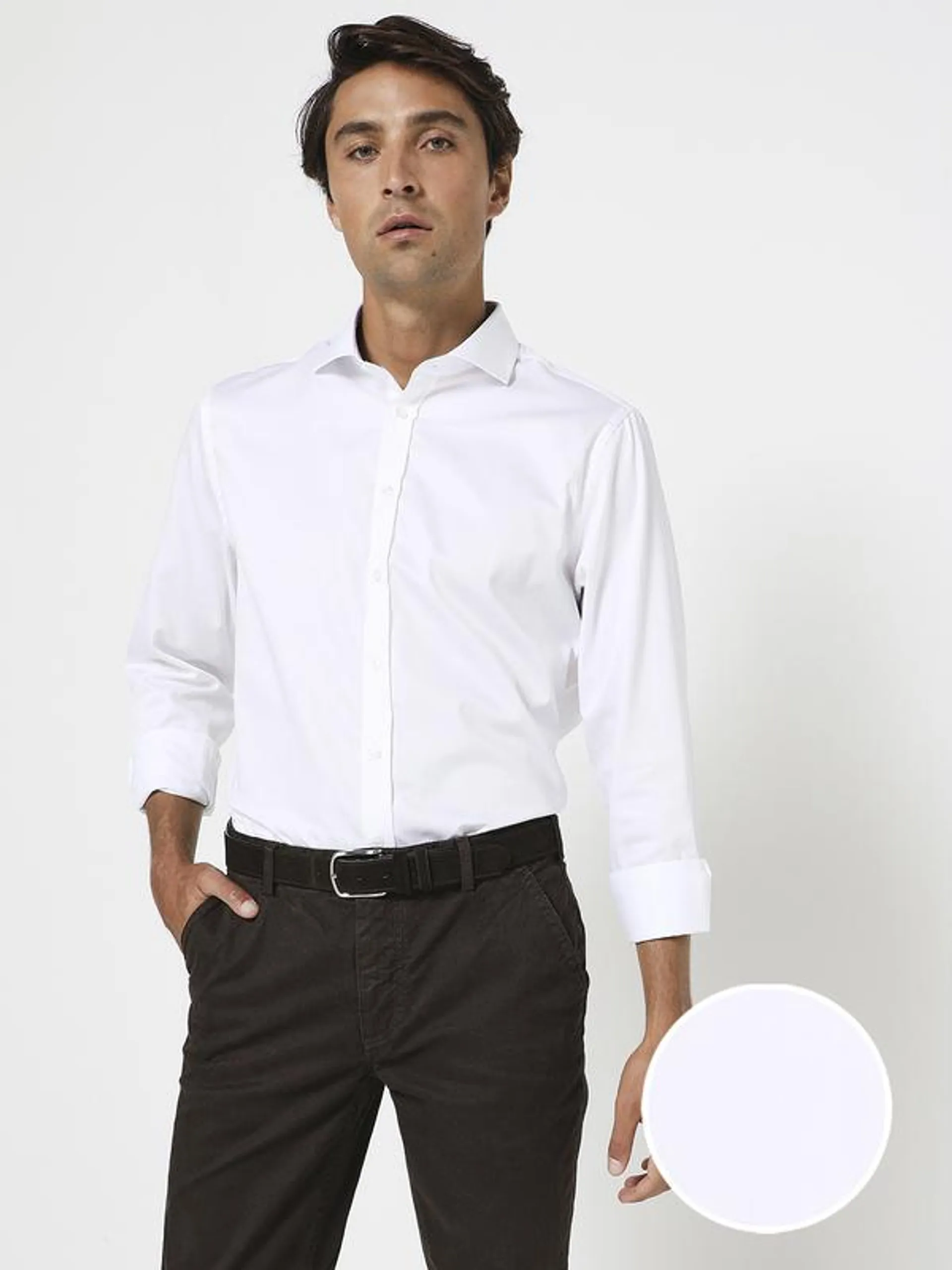 Chemise Coupe Droite - Blanc