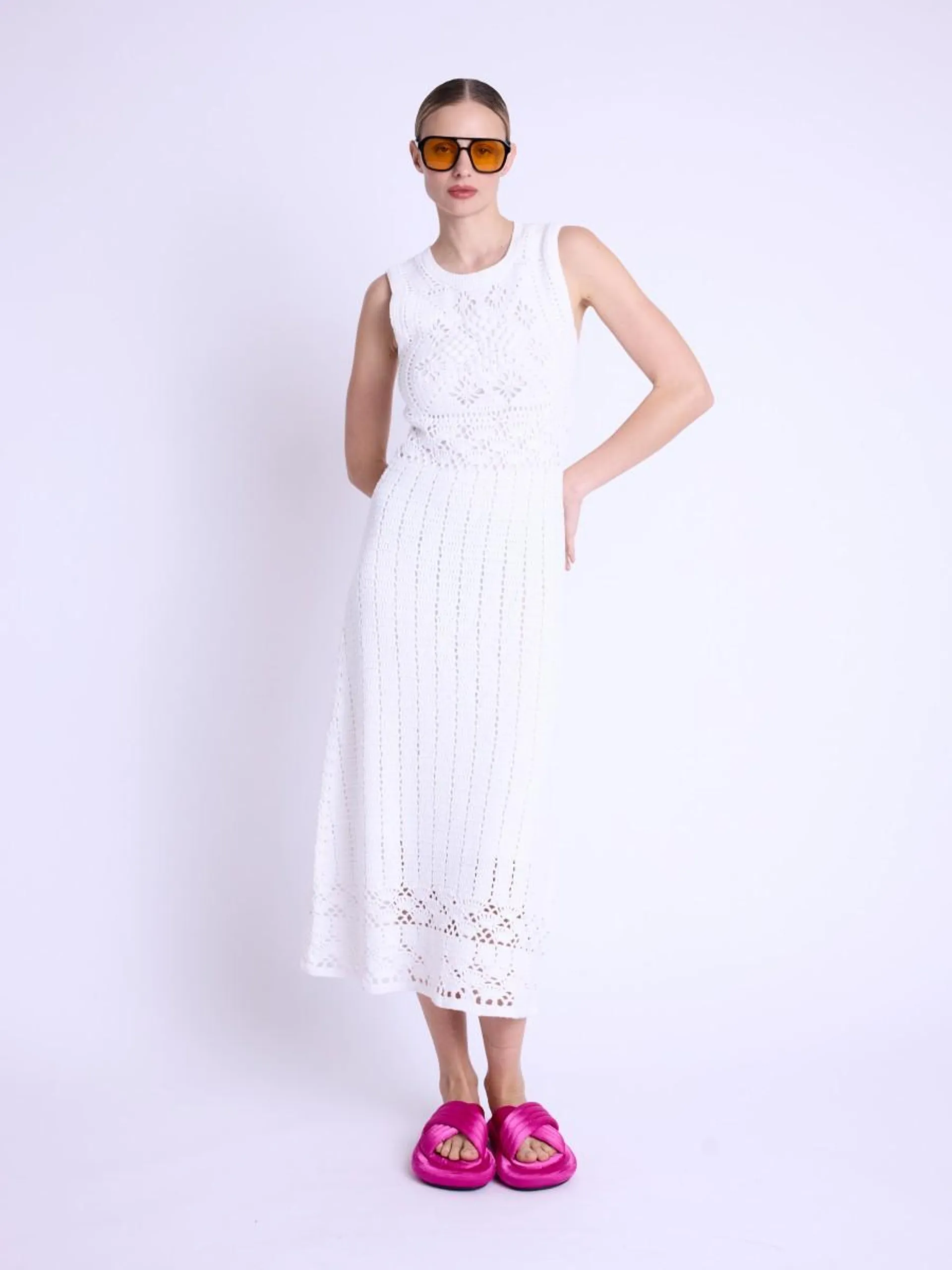 ROAZAC | Robe blanche en crochet