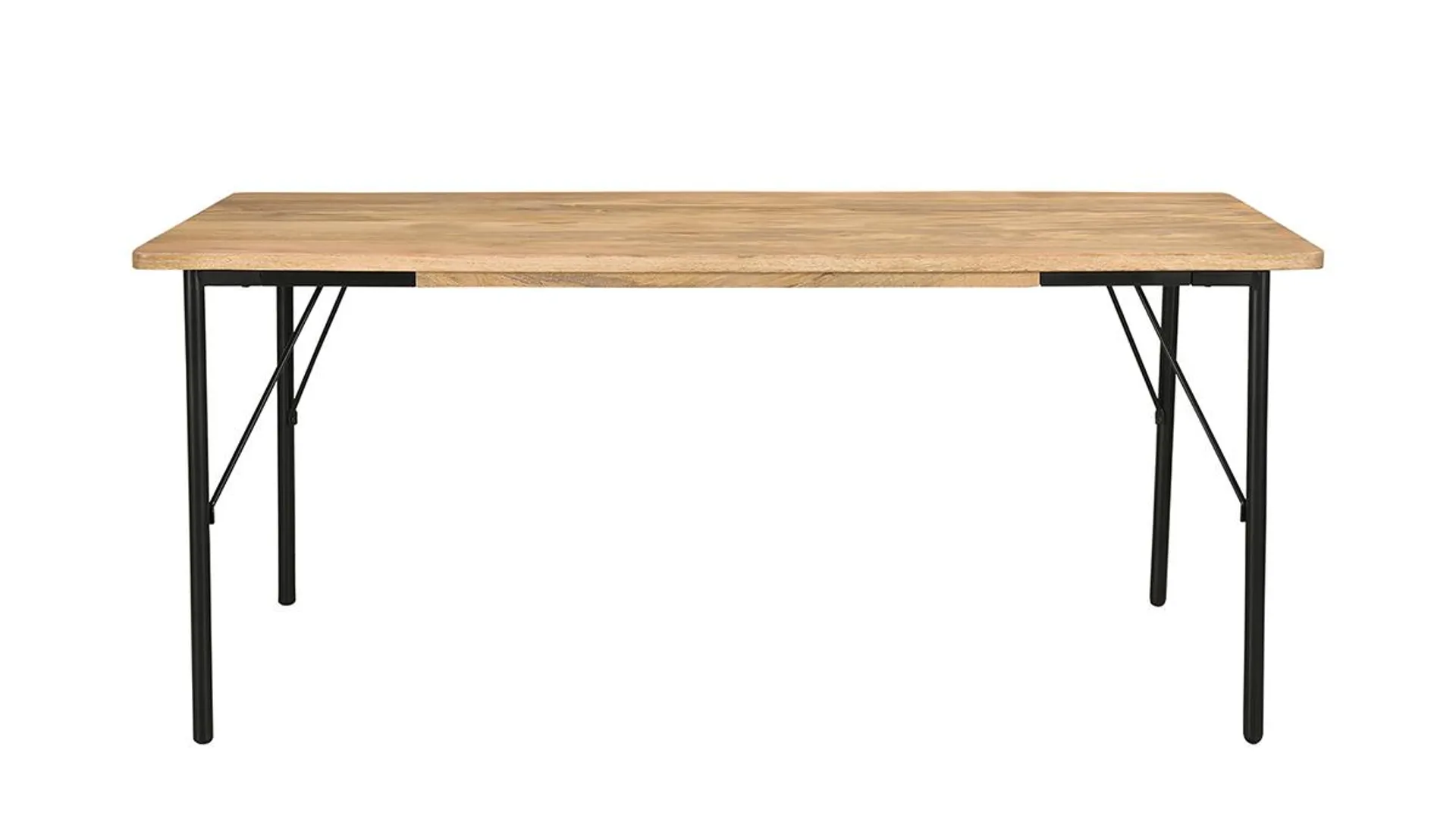 Table à manger rectangulaire en bois manguier massif et métal noir L180 cm JUDE