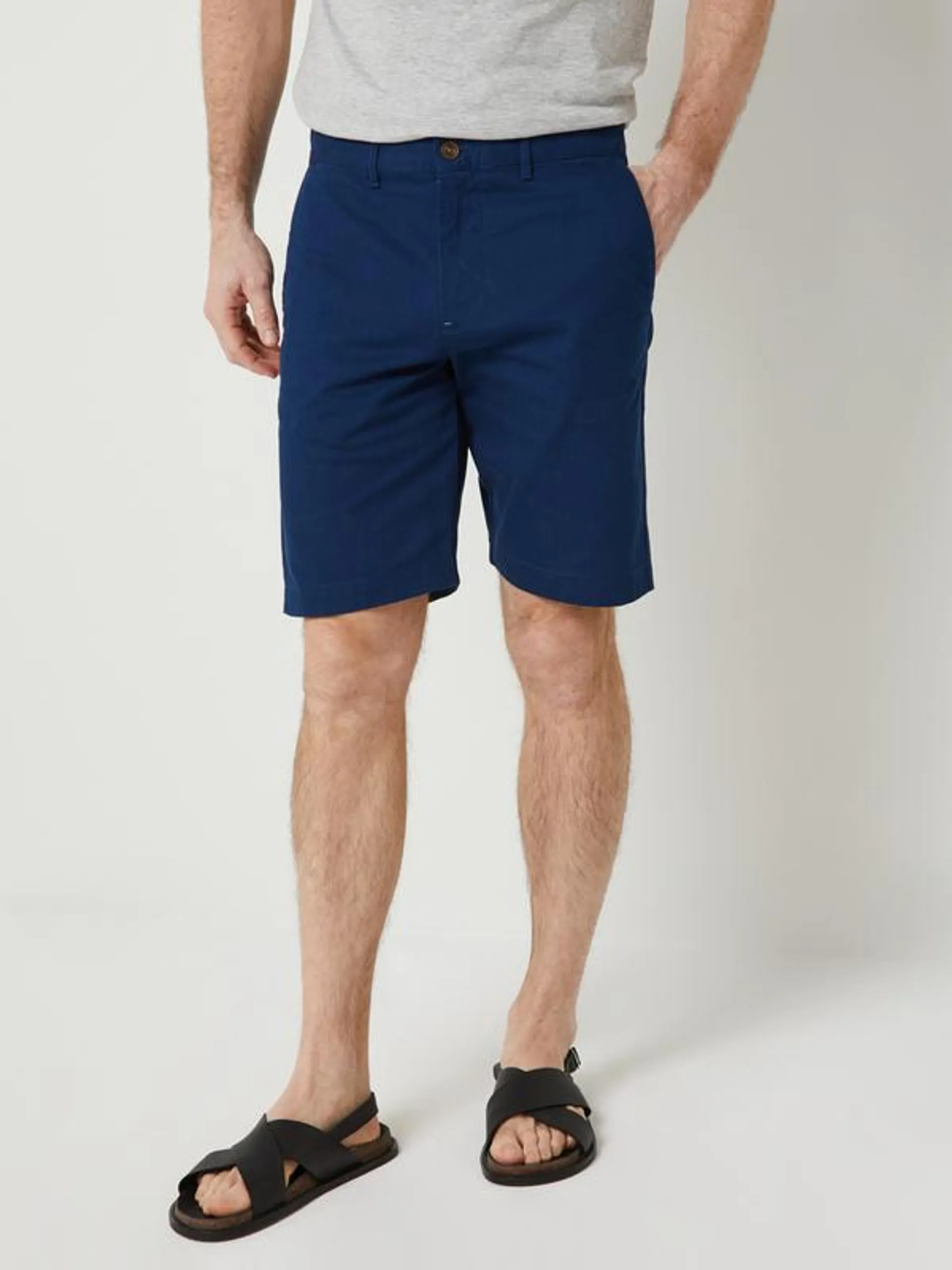 Bermuda Coupe Chino En Sergé Coton Stretch - Bleu Encre