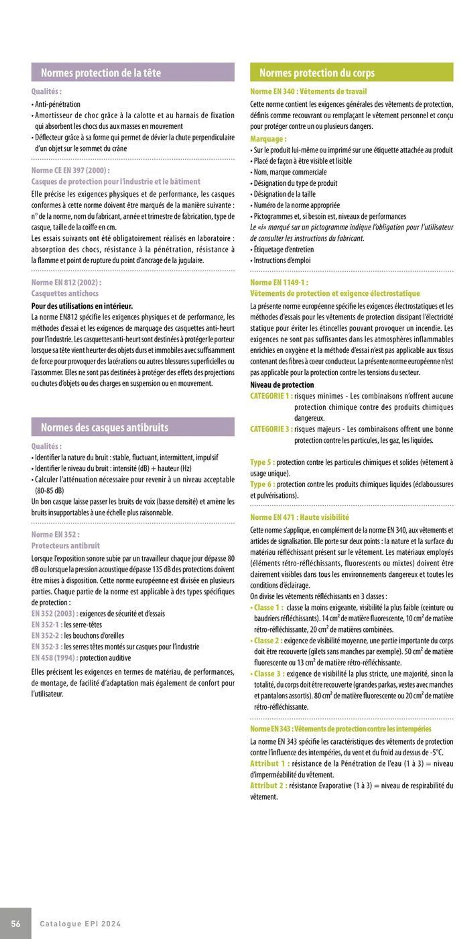 Epi Protection Chantier du 30 mai au 31 décembre 2024 - Catalogue page 58