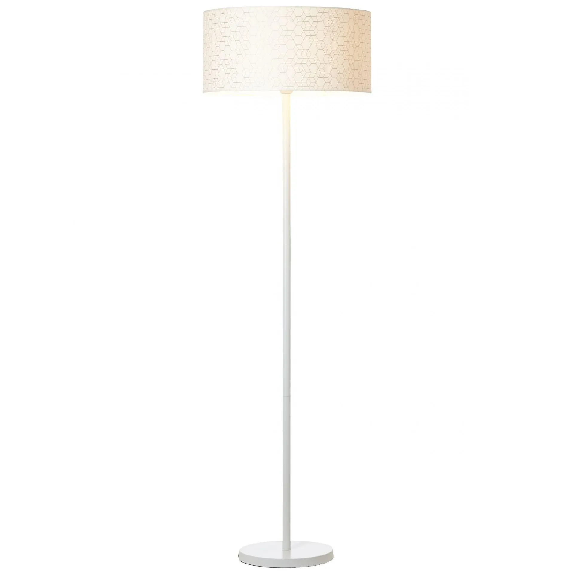 Lampadaire GALANCE en métal blanc et tissu blanc