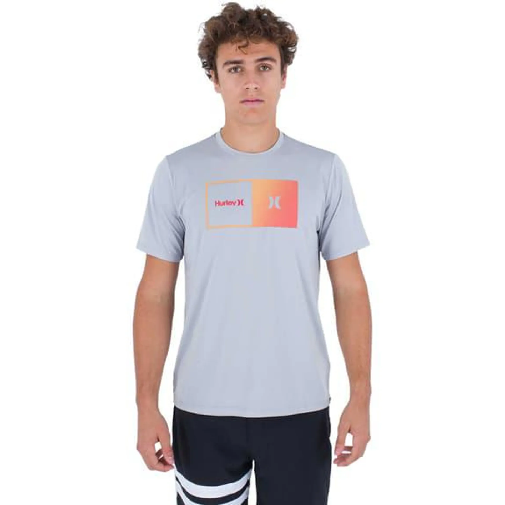T-shirt Hurley Everyday Hybrid manche courte gris orange rouge