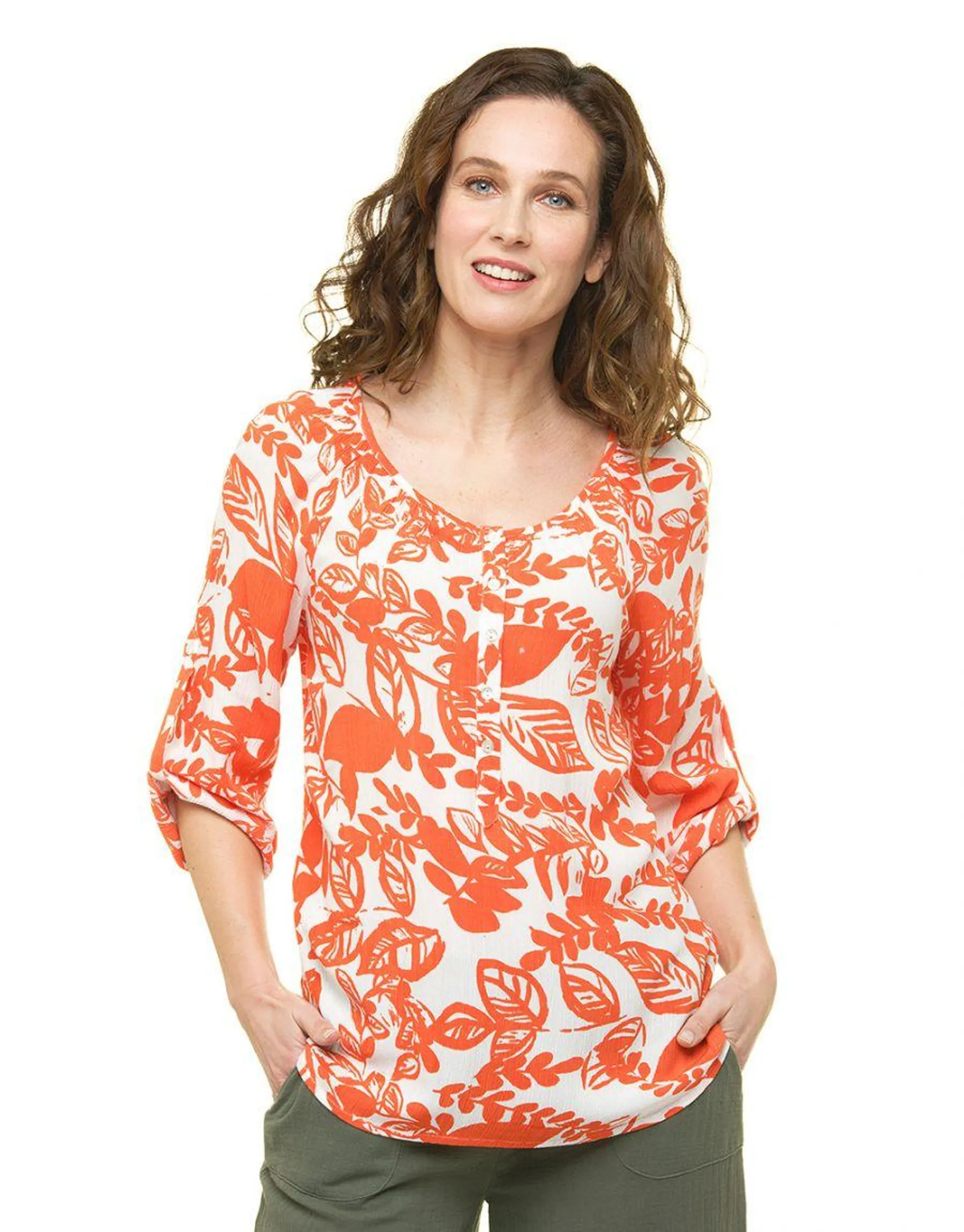 Blouse voile orange