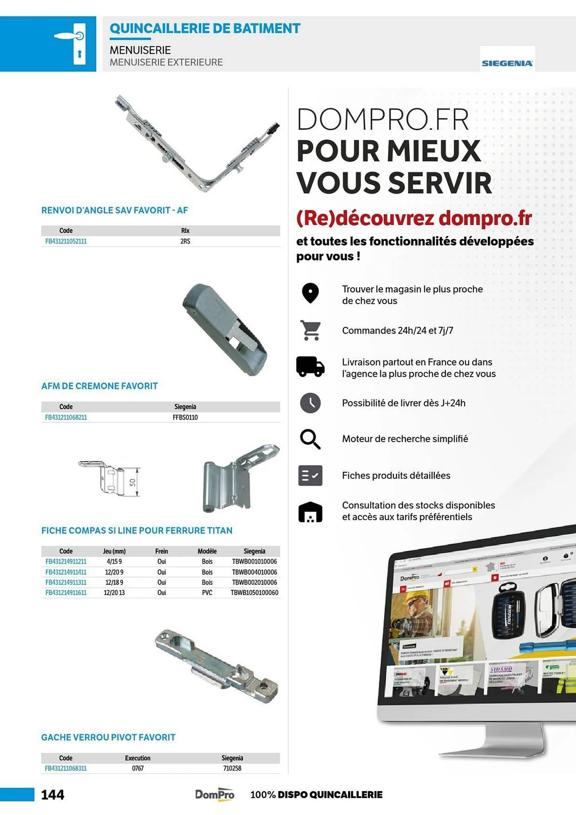 Catalogue DomPro du 8 juillet au 4 janvier 2025 - Catalogue page 144