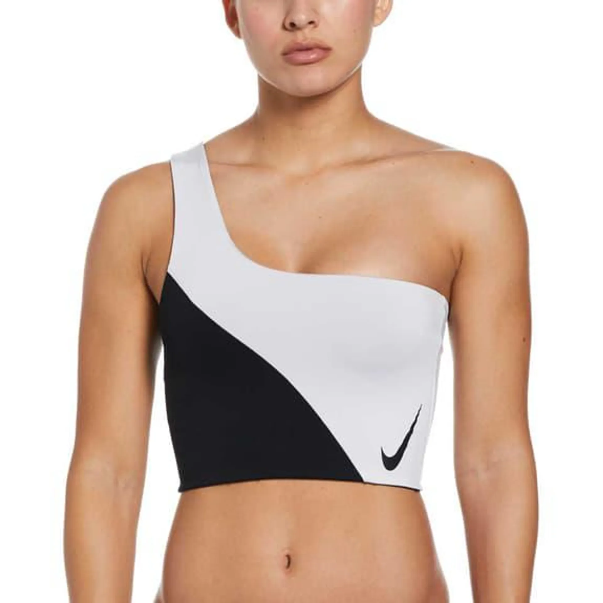 Haut de bikini Nike Swim Multiposition noir blanc femme