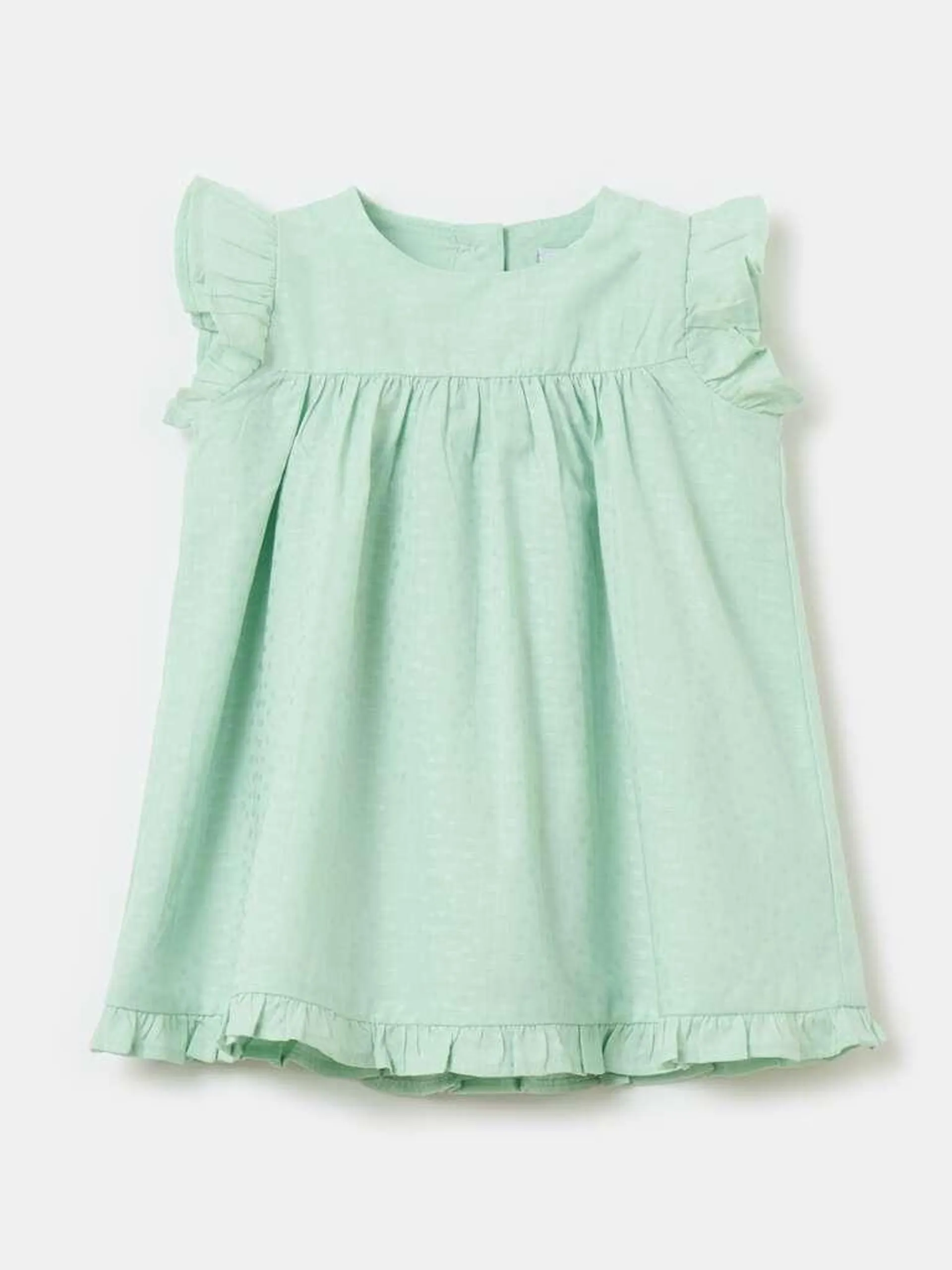 Cotton dress with polka dot design Vert aqua