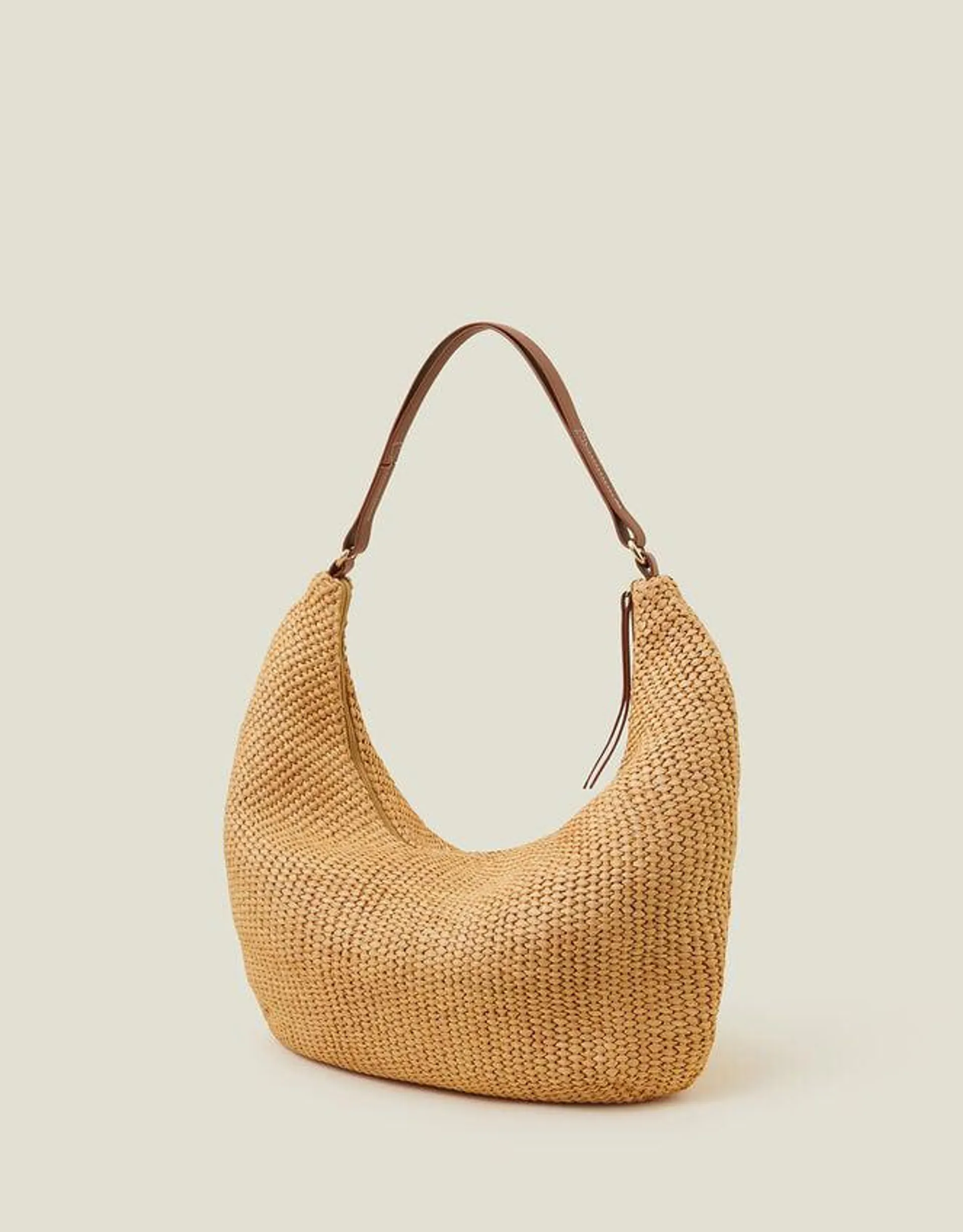 Raffia Scoop Shoulder Bag