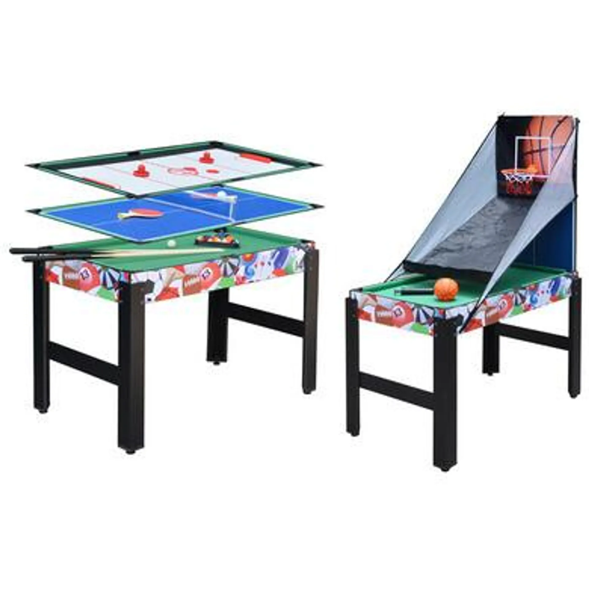 Table multi jeux 4 en 1 : Basket, Billard, Tennis de table, Hockey