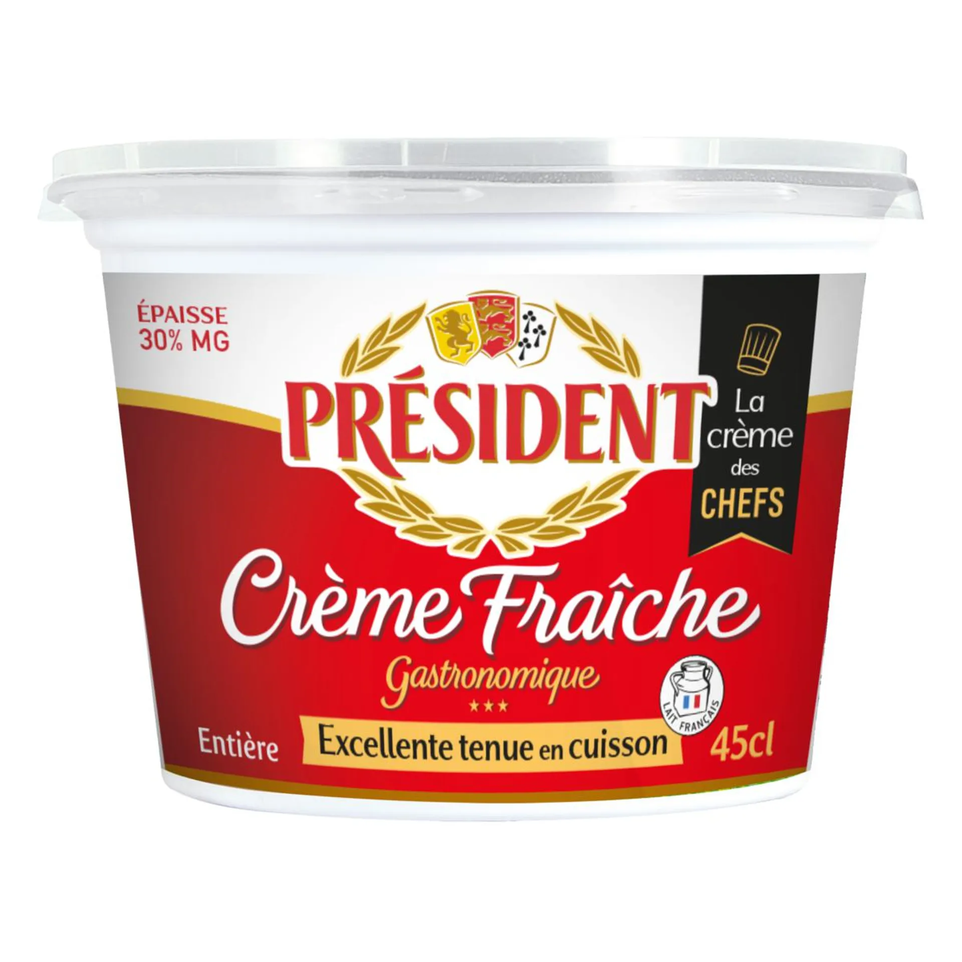 PRESIDENT Crème fraîche épaisse entière 30%MG 45cl