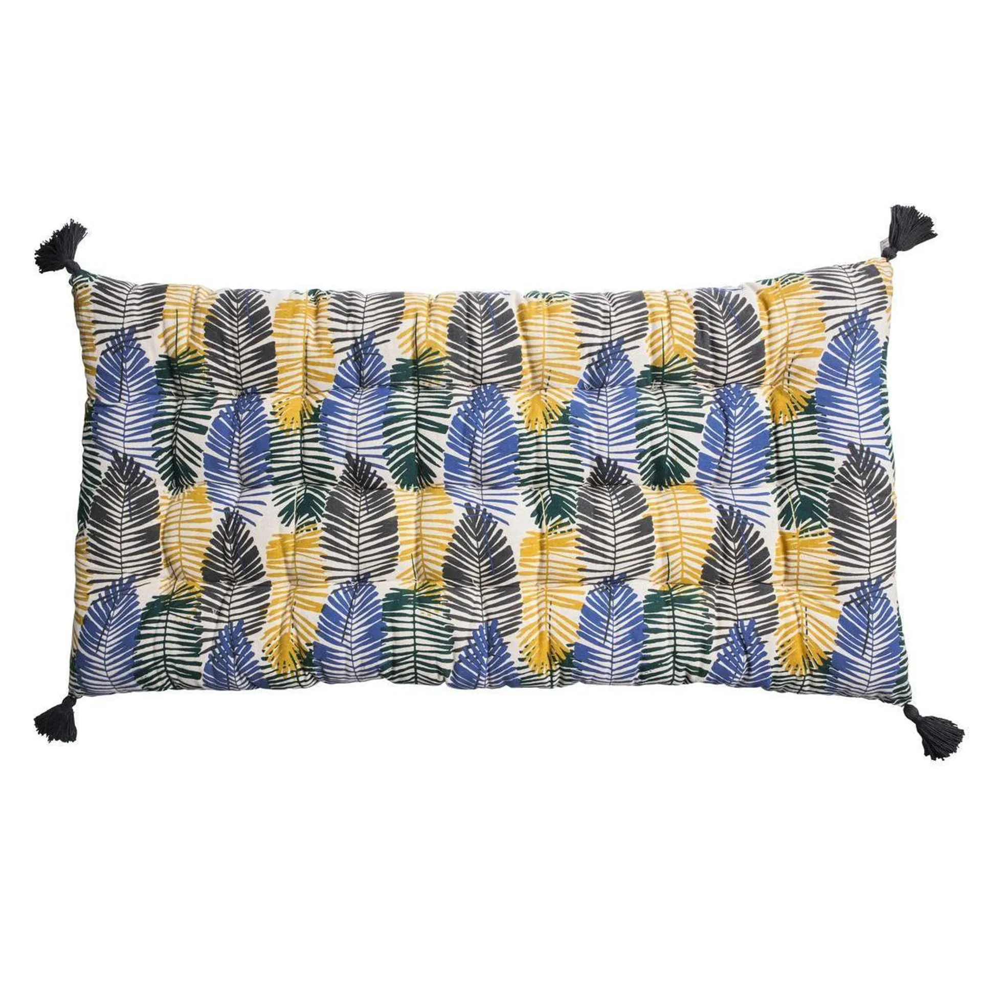 Coussin de sol rectangulaire imprimé feuilles de palmier - 60 x 120 cm