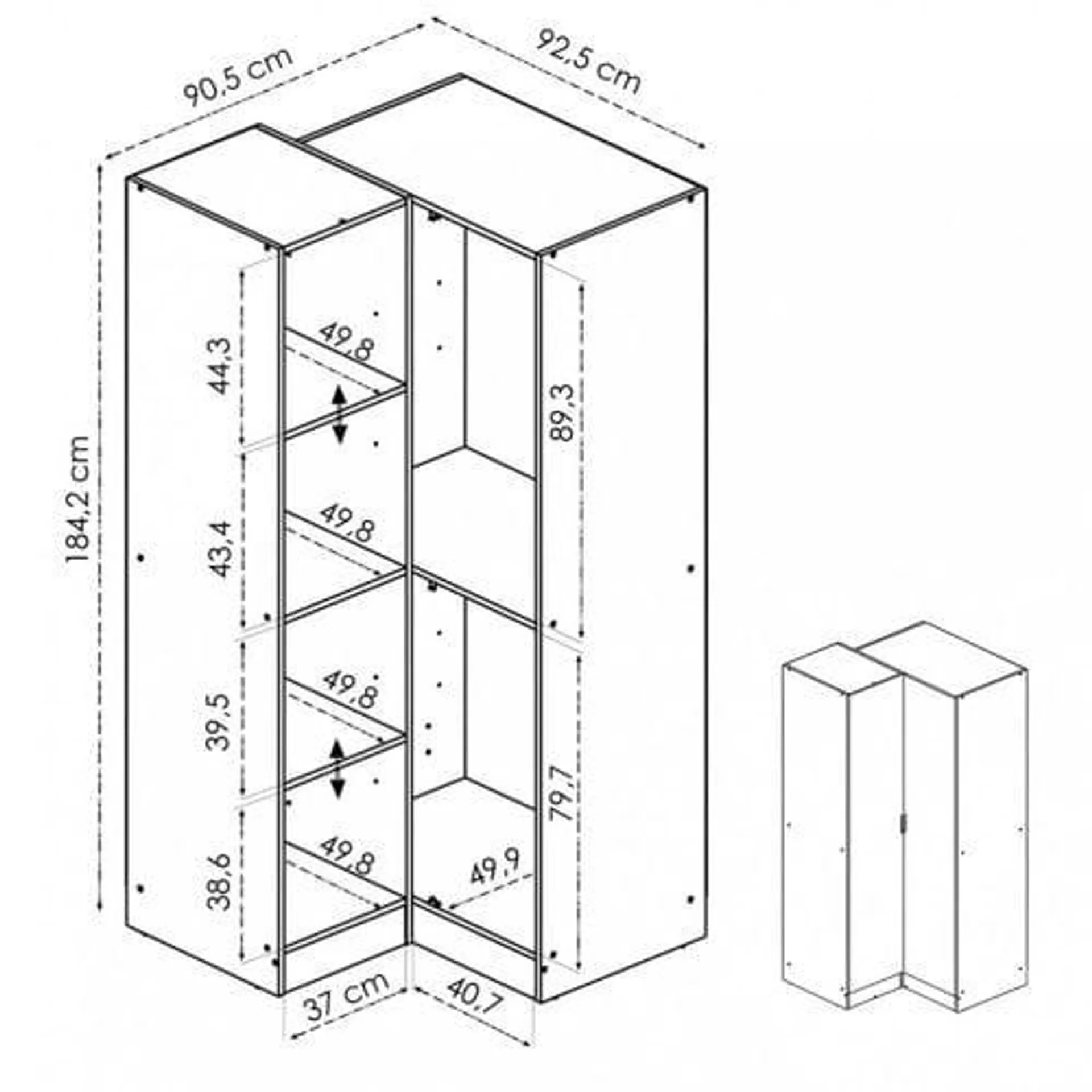 PEGANE Armoire Dressing D'angle En Panneaux De Particules Mélaminés Coloris Blanc