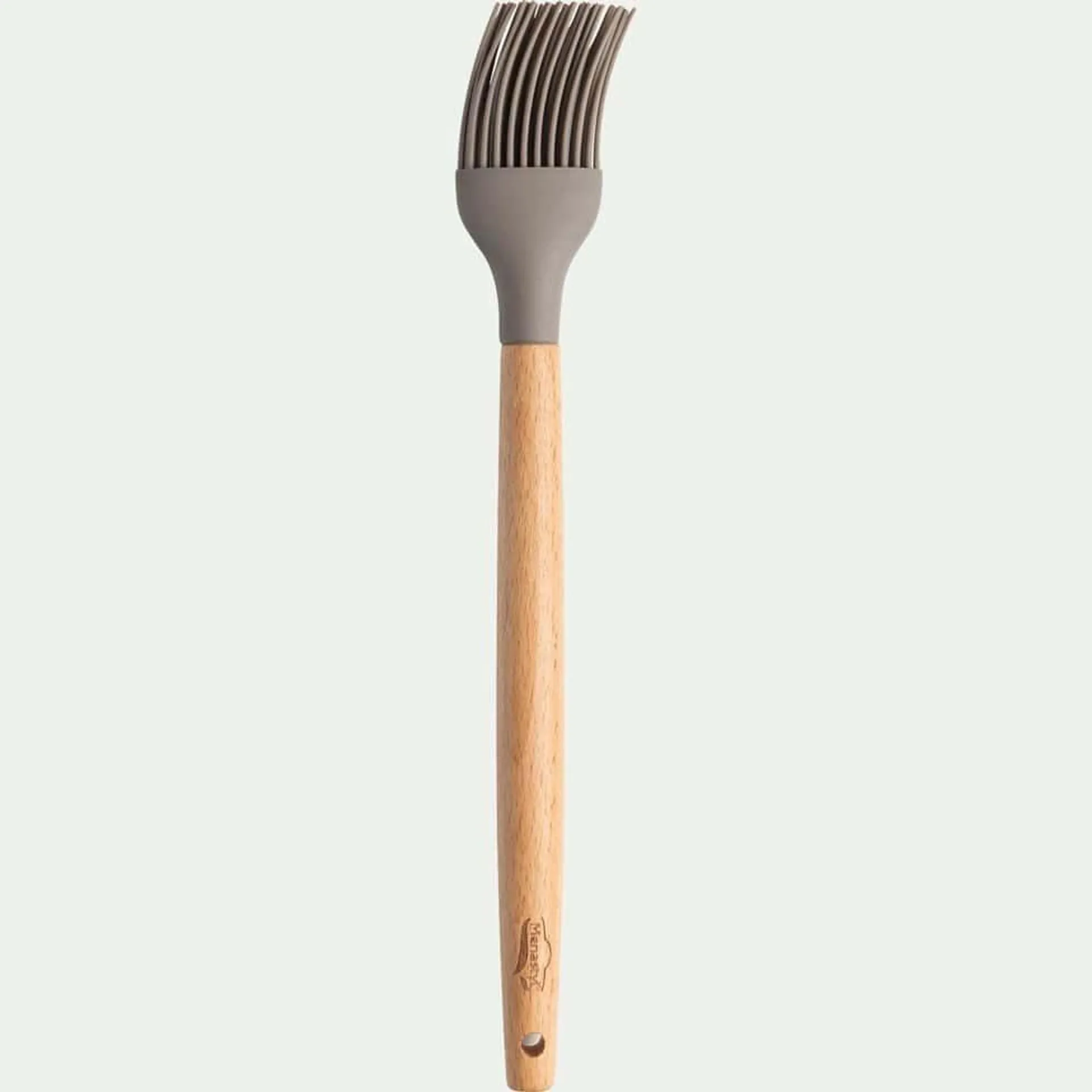 PISTOU Pinceau de cuisine en bois et silicone - brun terre ombre