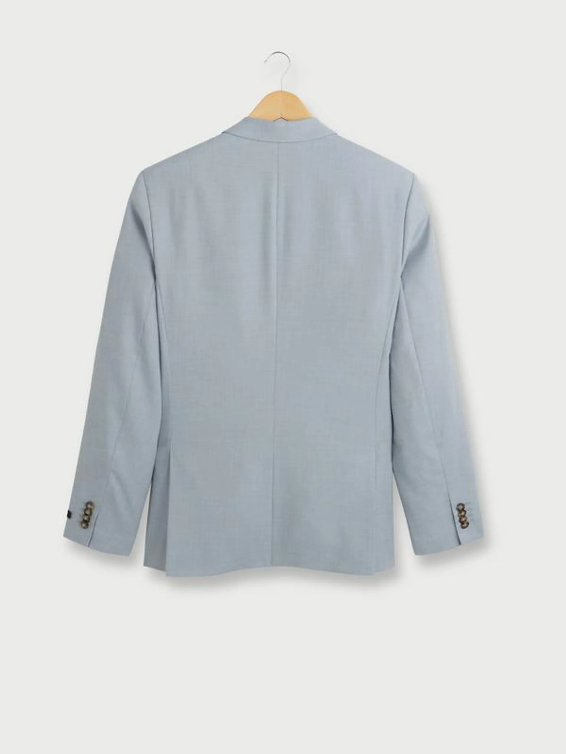 Veste De Costume En Tissu Structuré - Bleu ciel