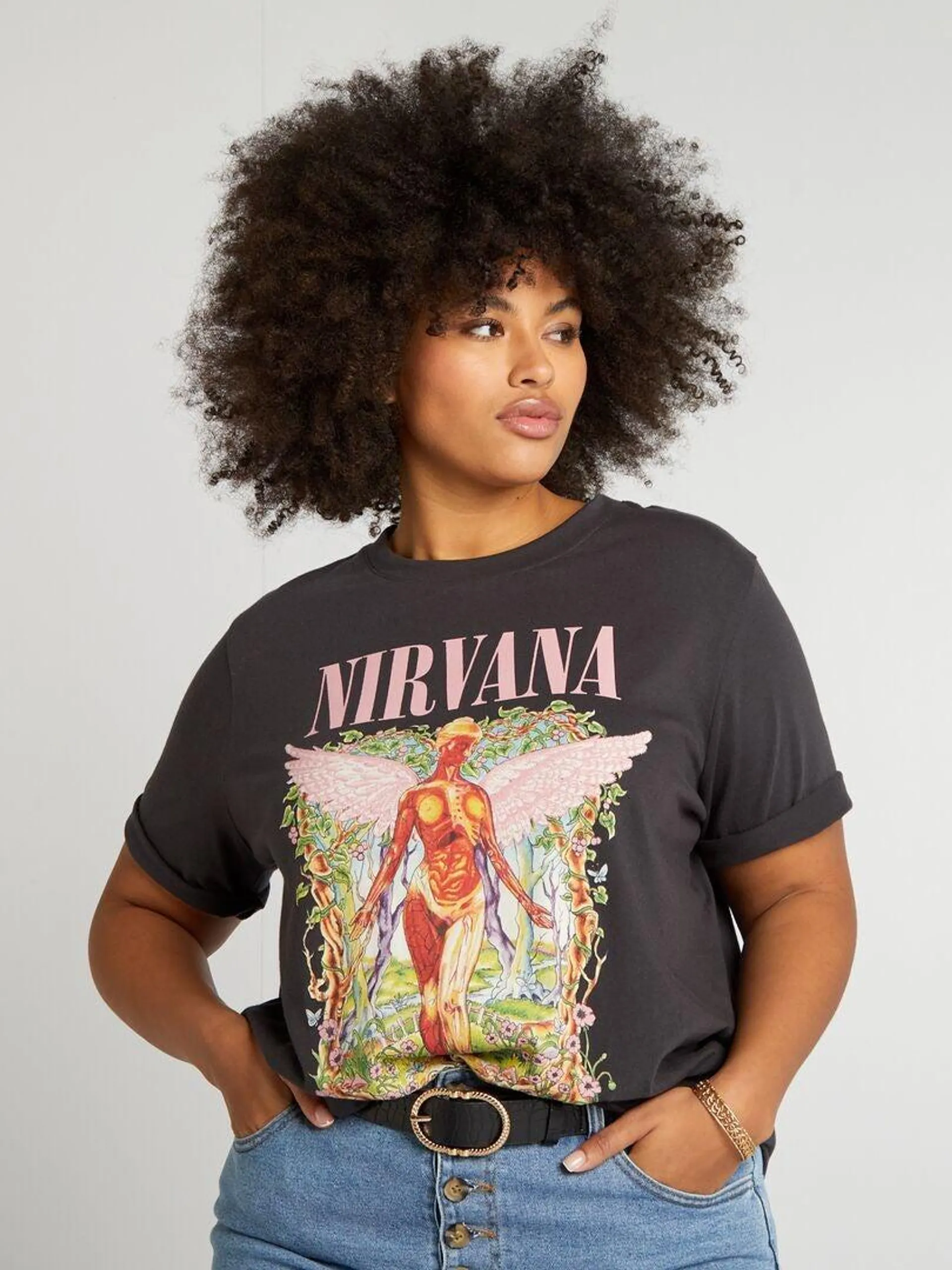 T-shirt manches courtes 'Nirvana' - Gris