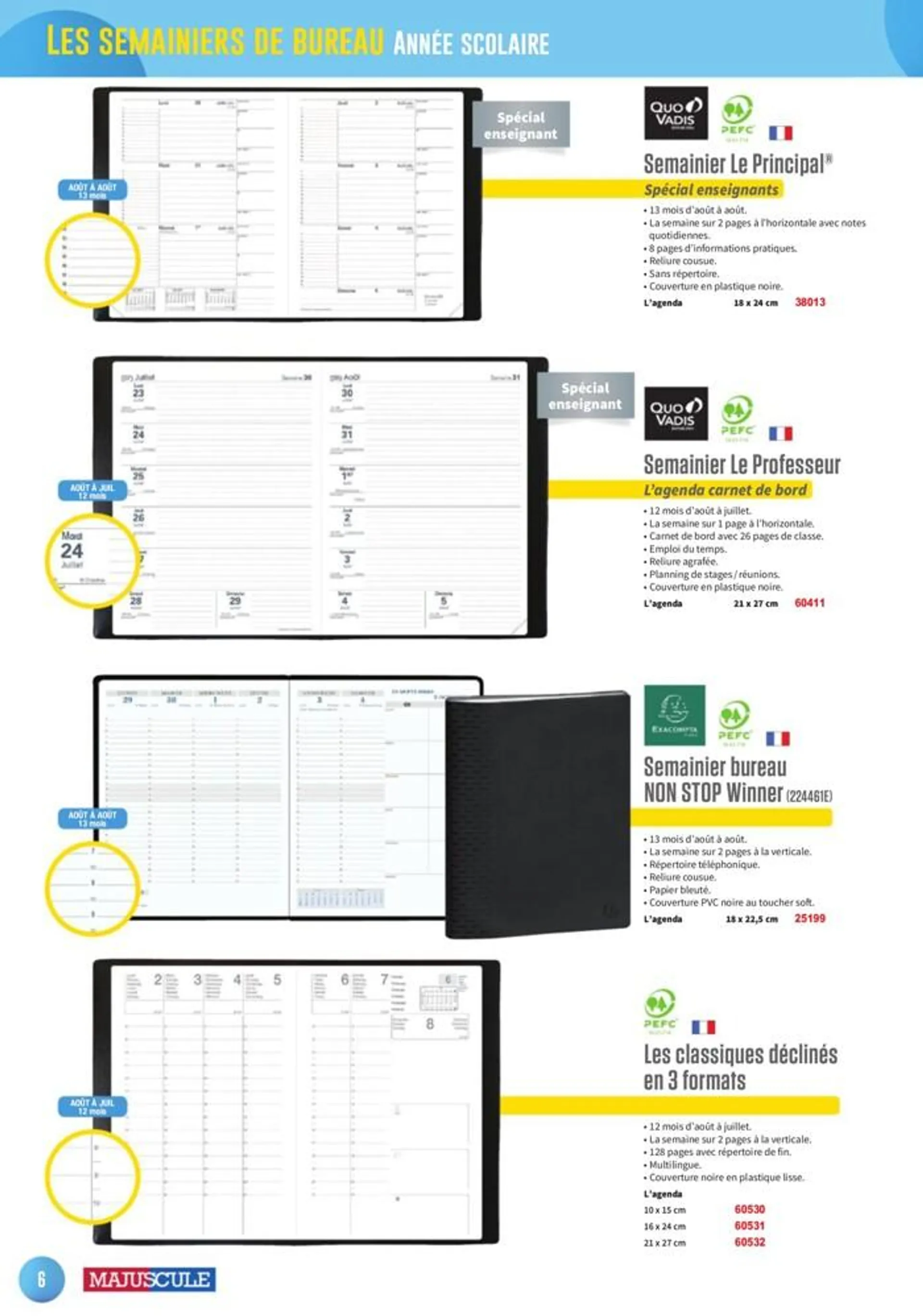 Les agendas et calendriers 2024 - 6