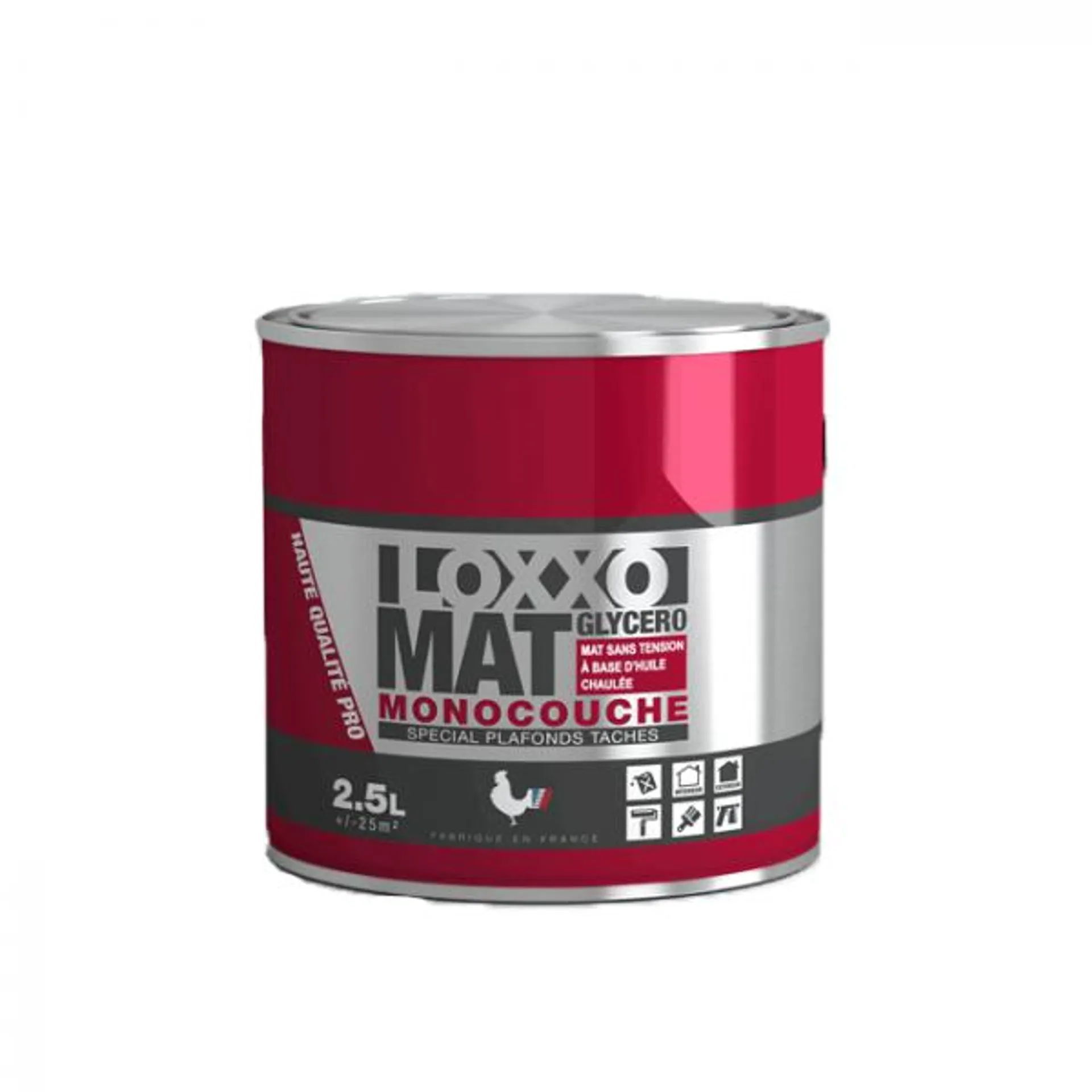 Peinture Loxxo Murs et plafonds tâchés glycéro blanc mat 2,5 L