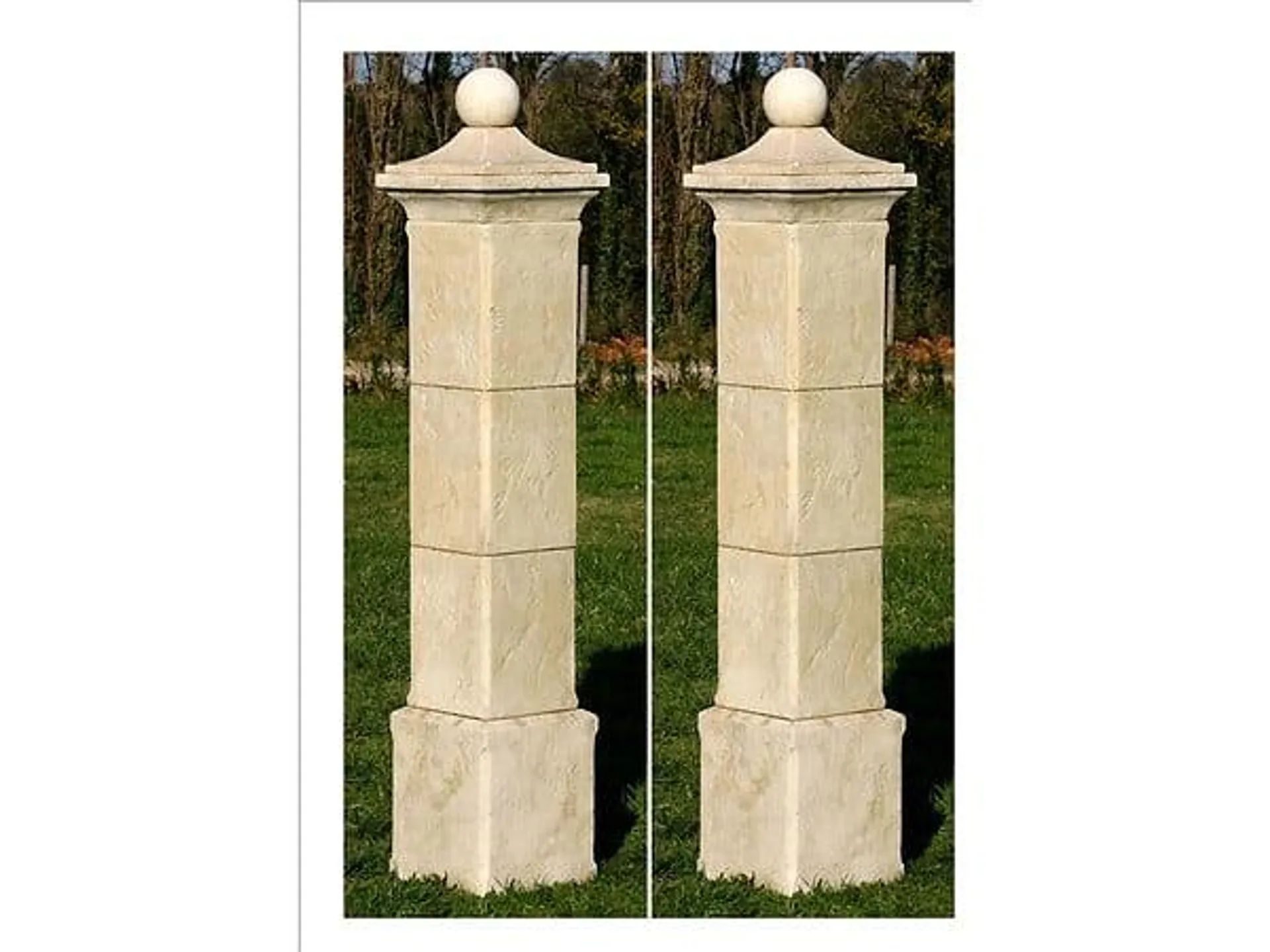 Lot de 2 piliers de portail "Provençal" - 41 x 41 x 228 cm