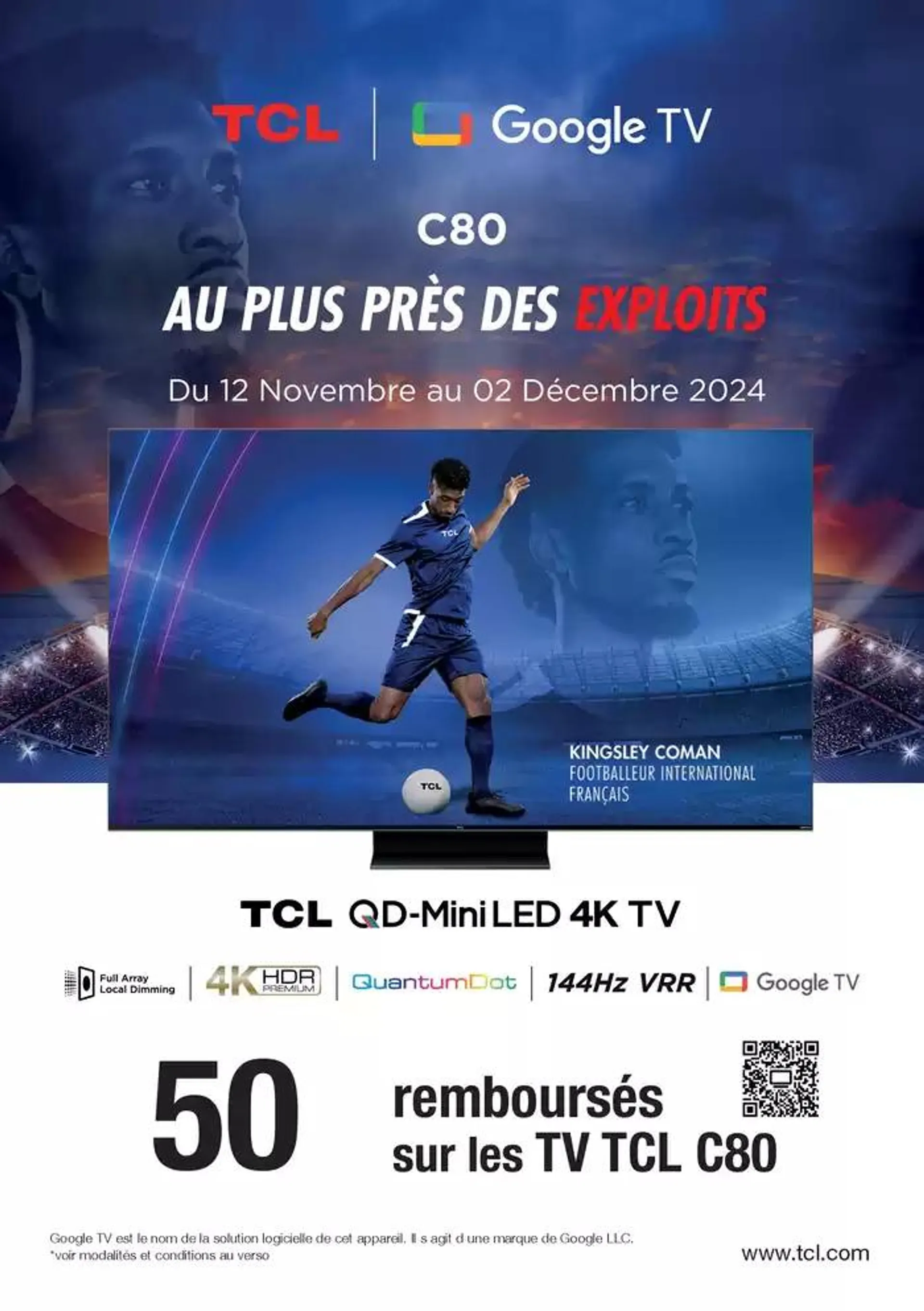 50€ remboursés sur les TV TCL C80 - 1