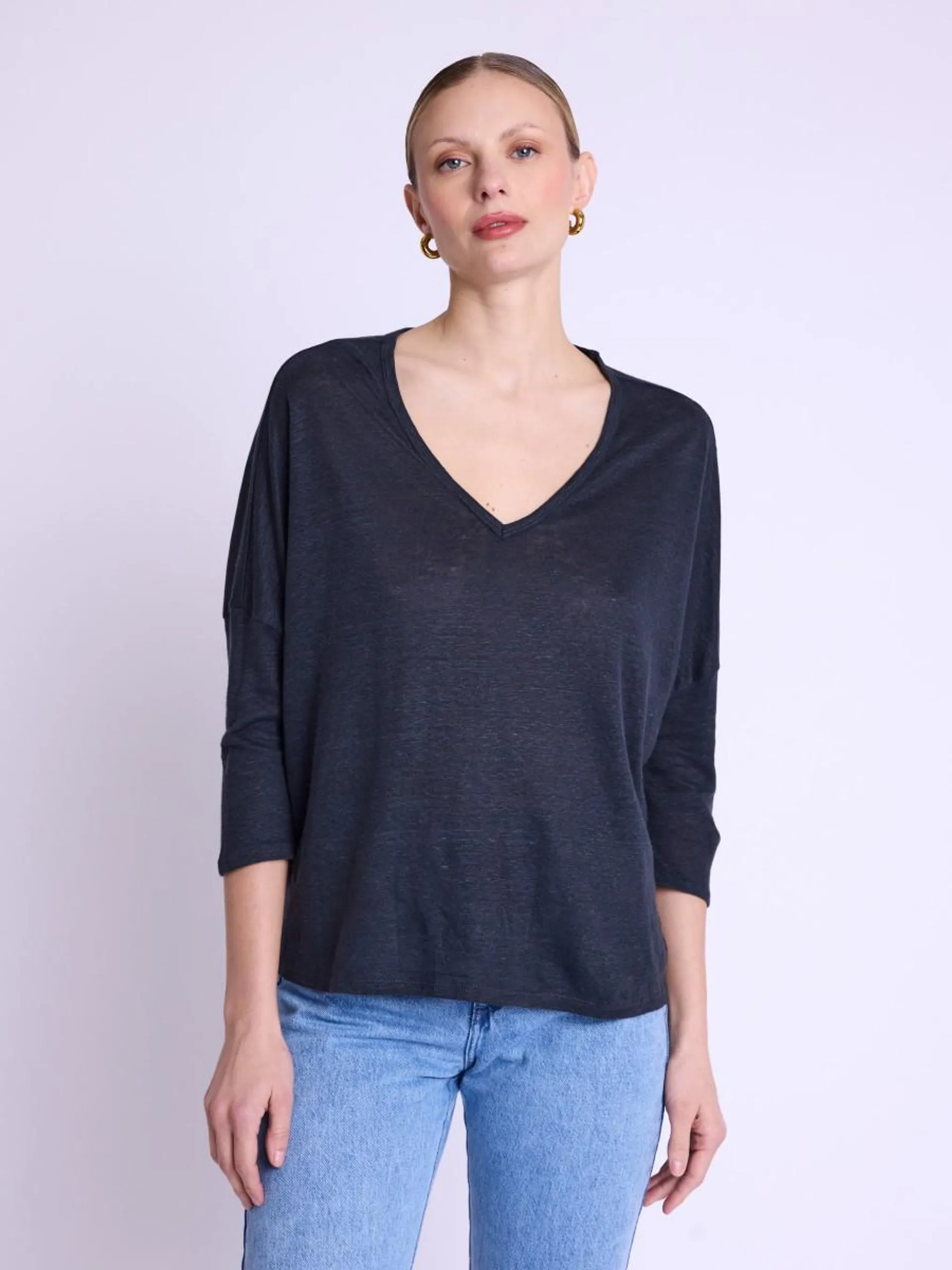 EVAELLE | T-shirt en lin gris