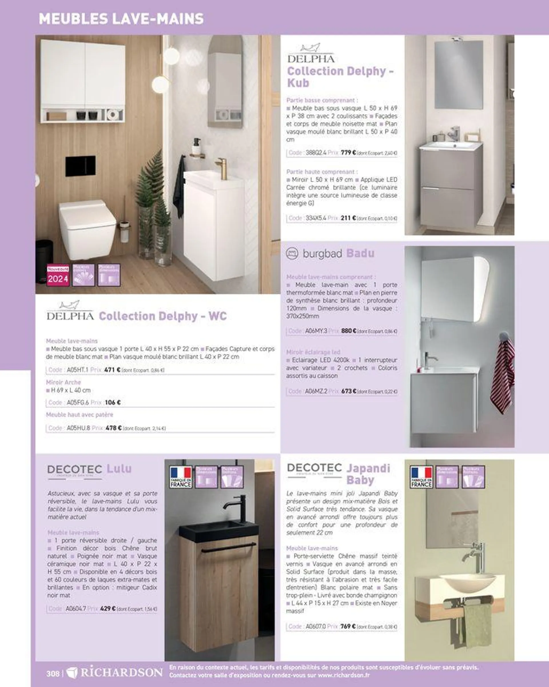 Salle de bains et carrelage 2024 du 23 mai au 31 décembre 2024 - Catalogue page 310