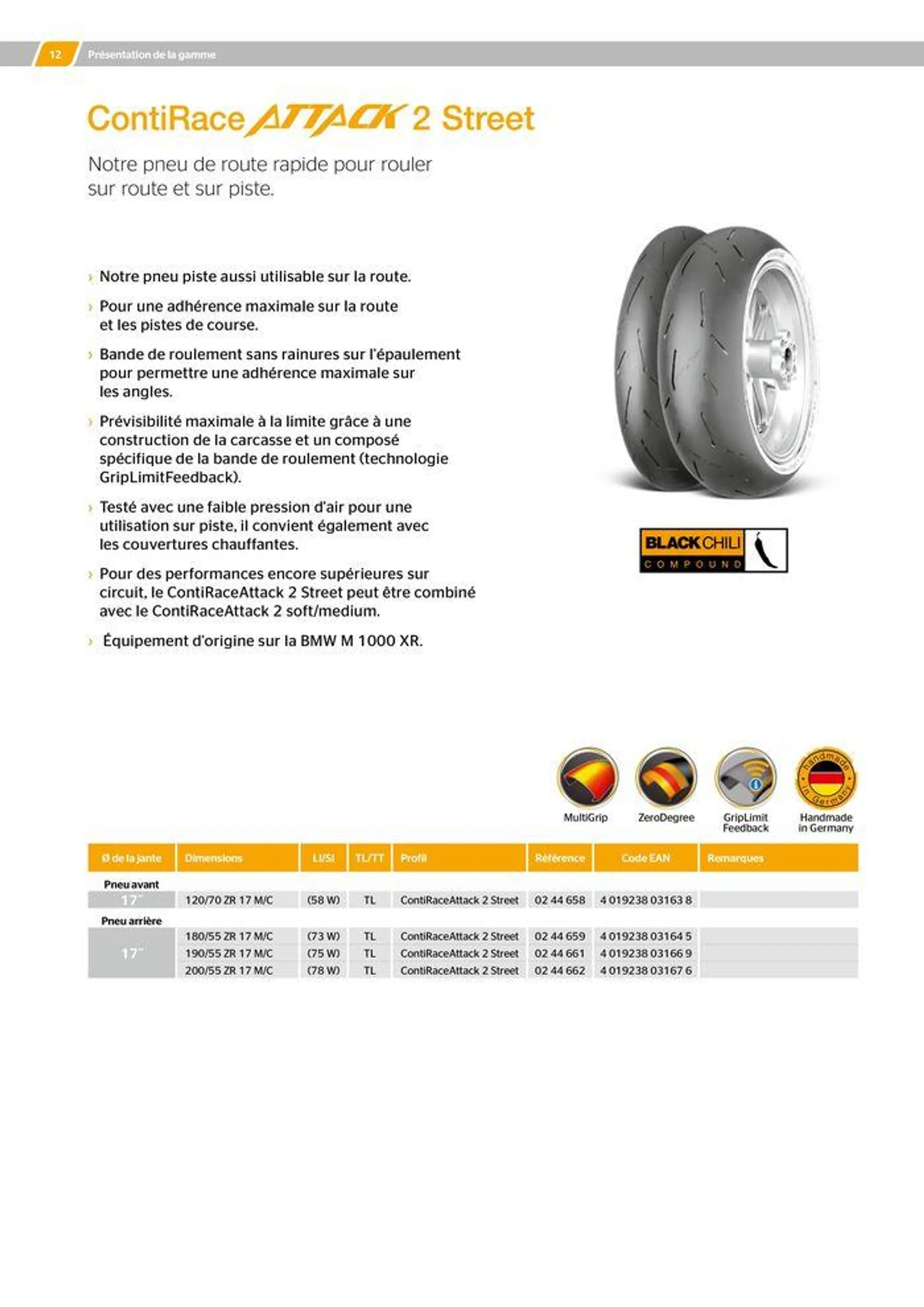 CONTINENTAL : Barème de facturation 2023 du 21 mai au 31 décembre 2024 - Catalogue page 12