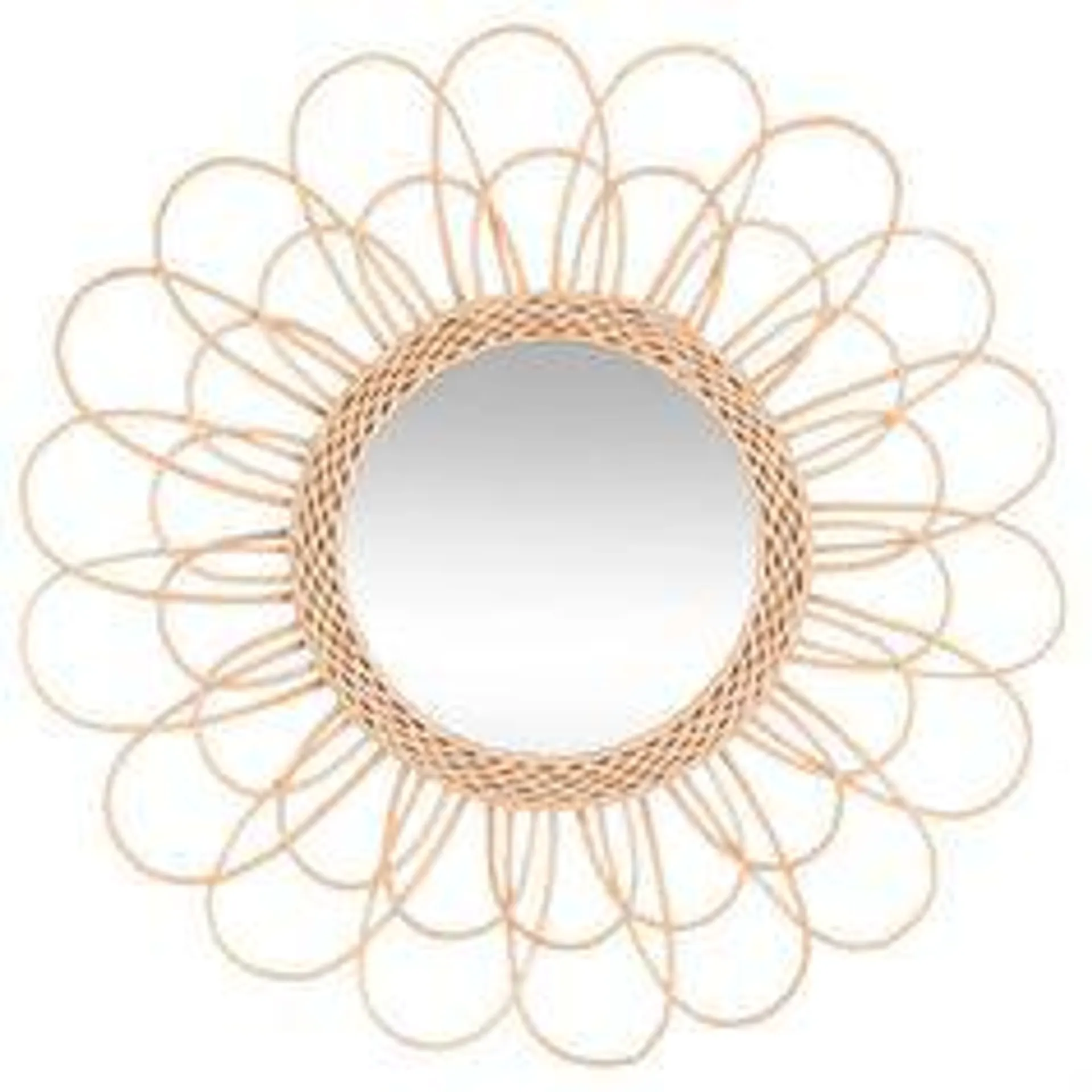 Miroir fleur rotin D 56cm