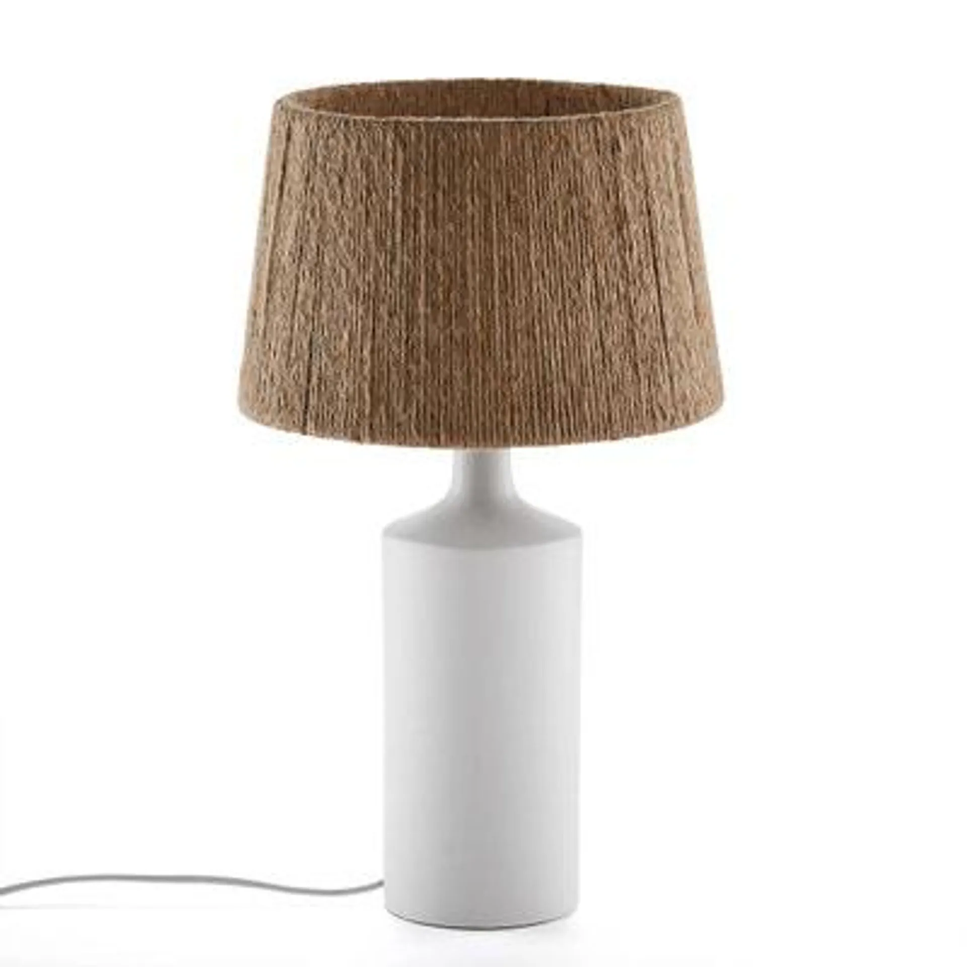 Lampe à poser céramique et chanvre, Yoru