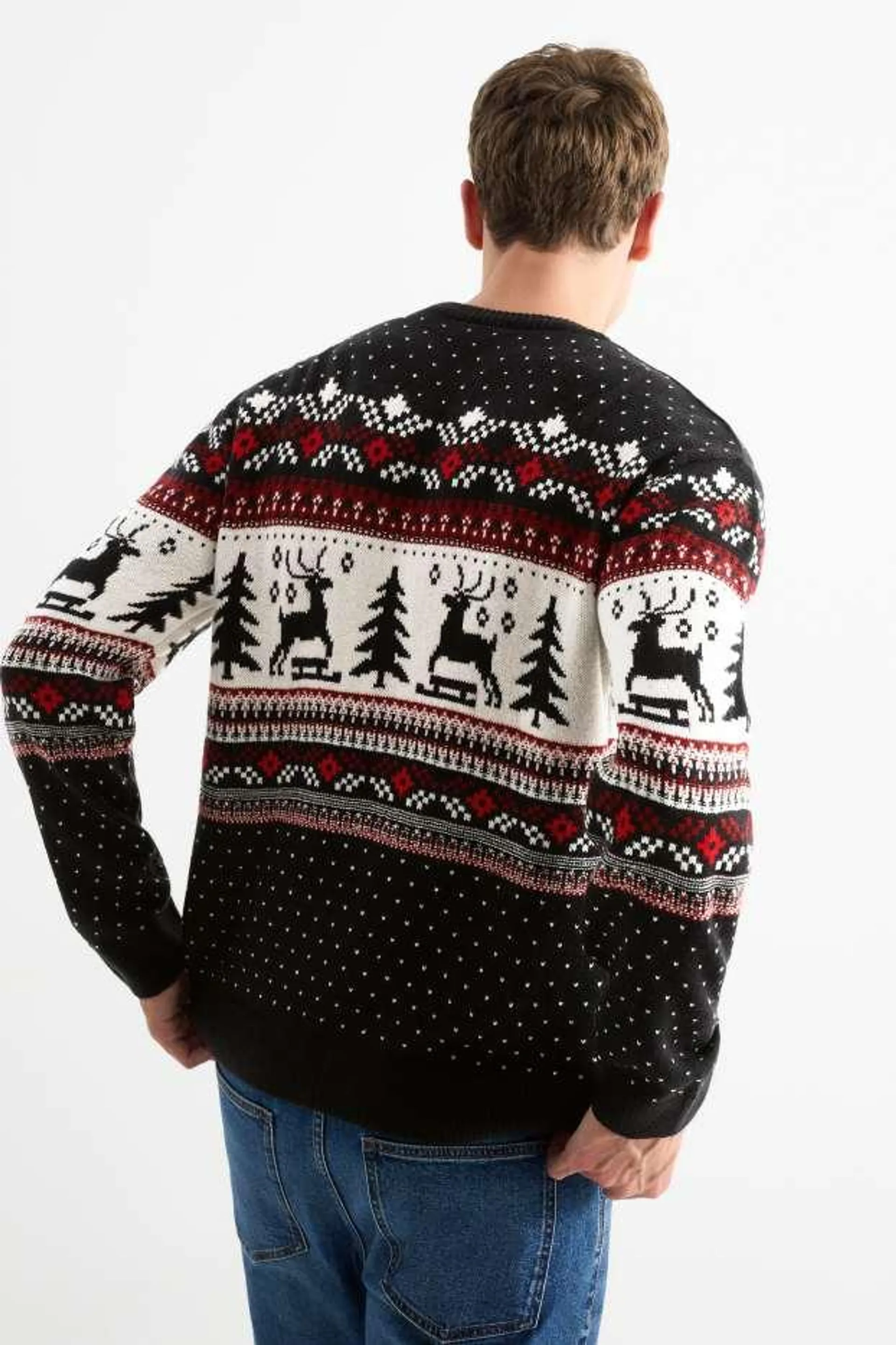 Christmas jumper - deer and Christmas tree