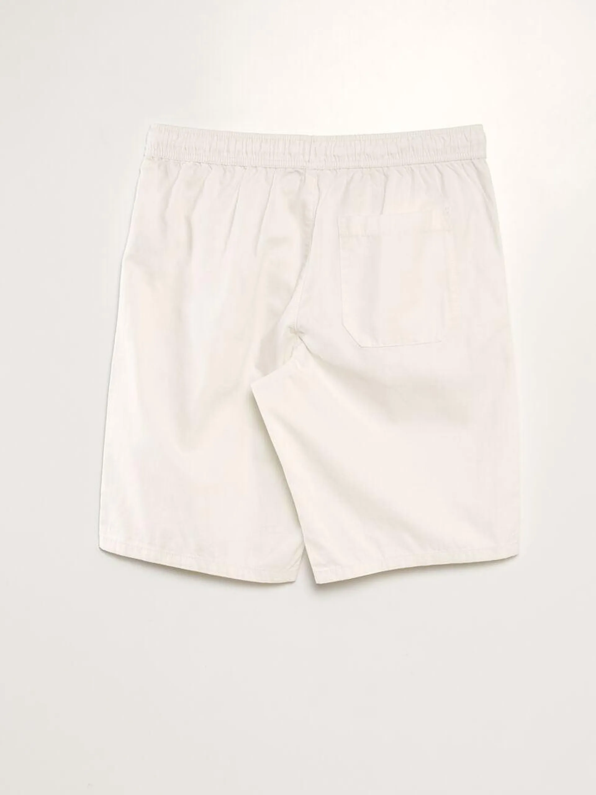 Bermuda chino avec taille élastiquée - blanc