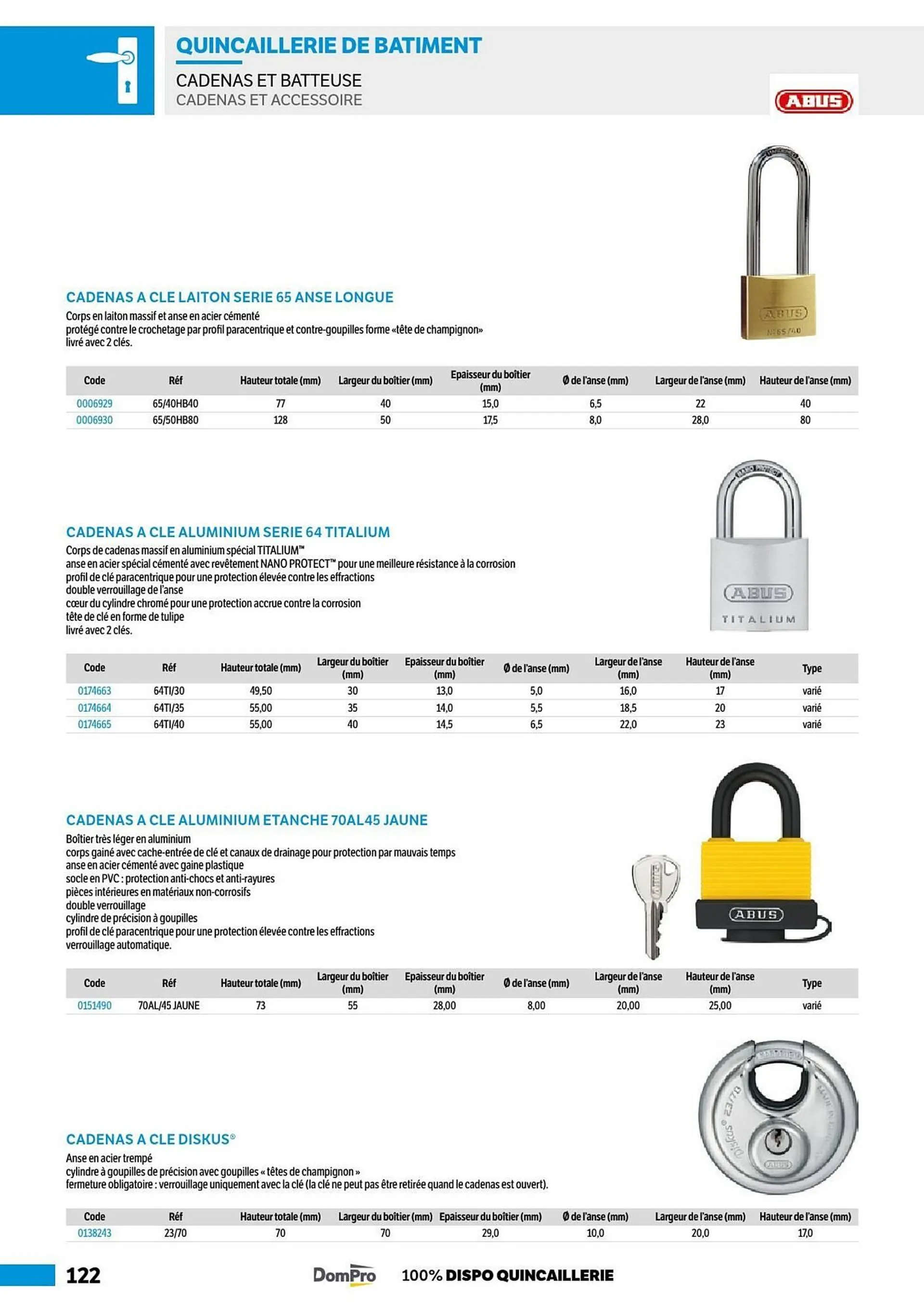 Catalogue DomPro du 8 juillet au 4 janvier 2025 - Catalogue page 122