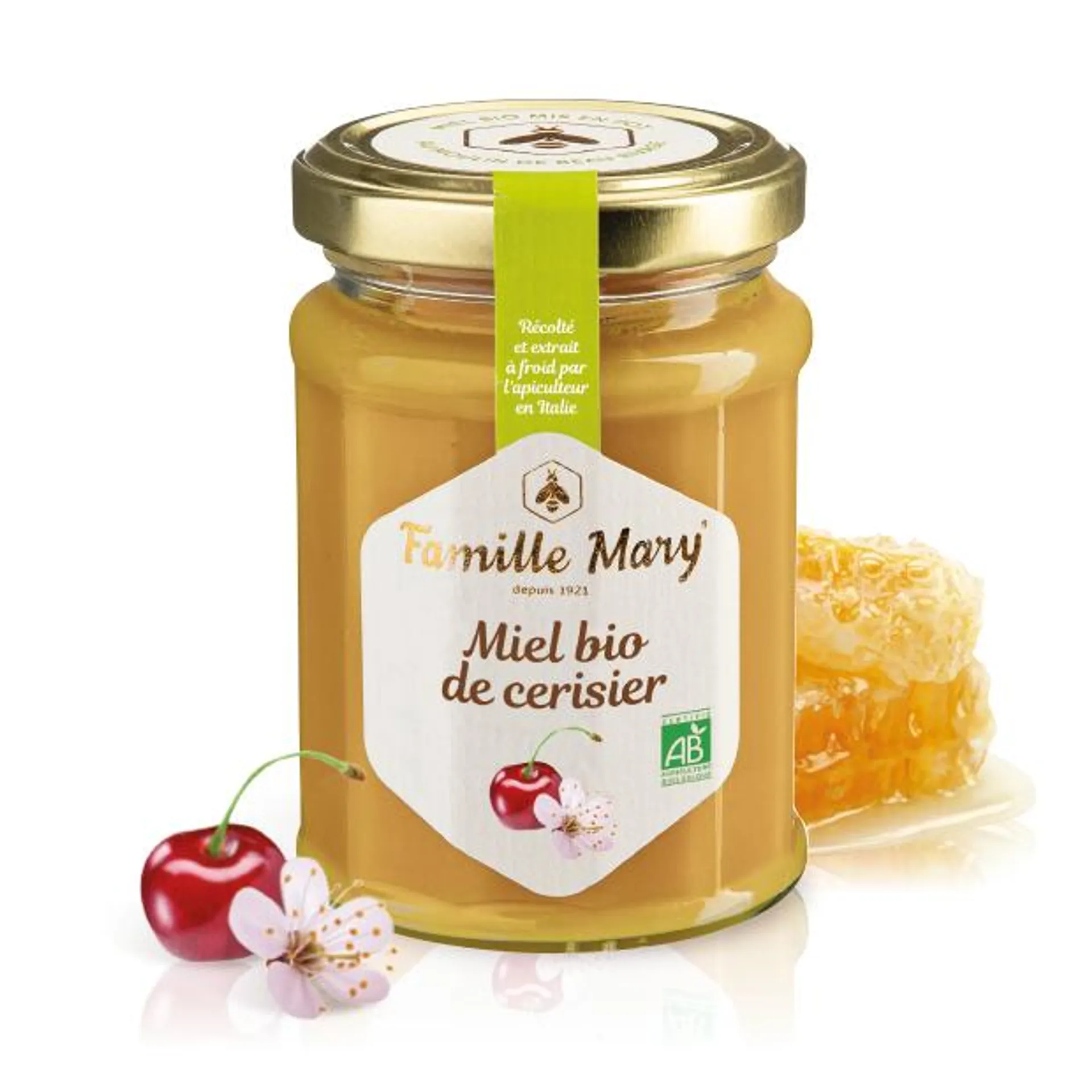 Miel bio de cerisier d'Italie