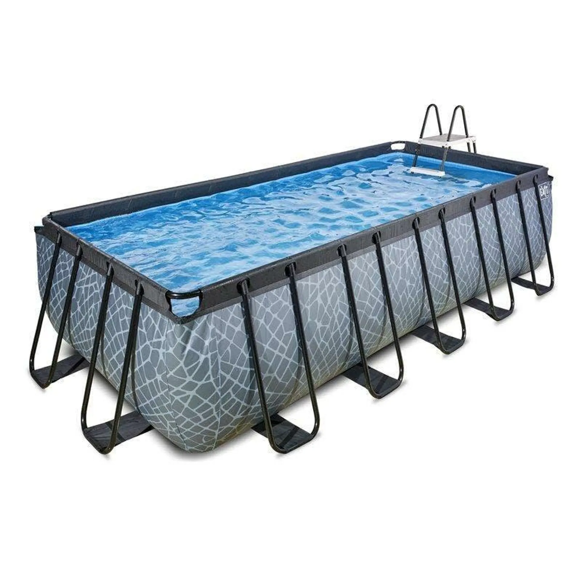 Piscine Exit Stone 540x250x122cm Avec Pompe Filtrante à Sable - Grise