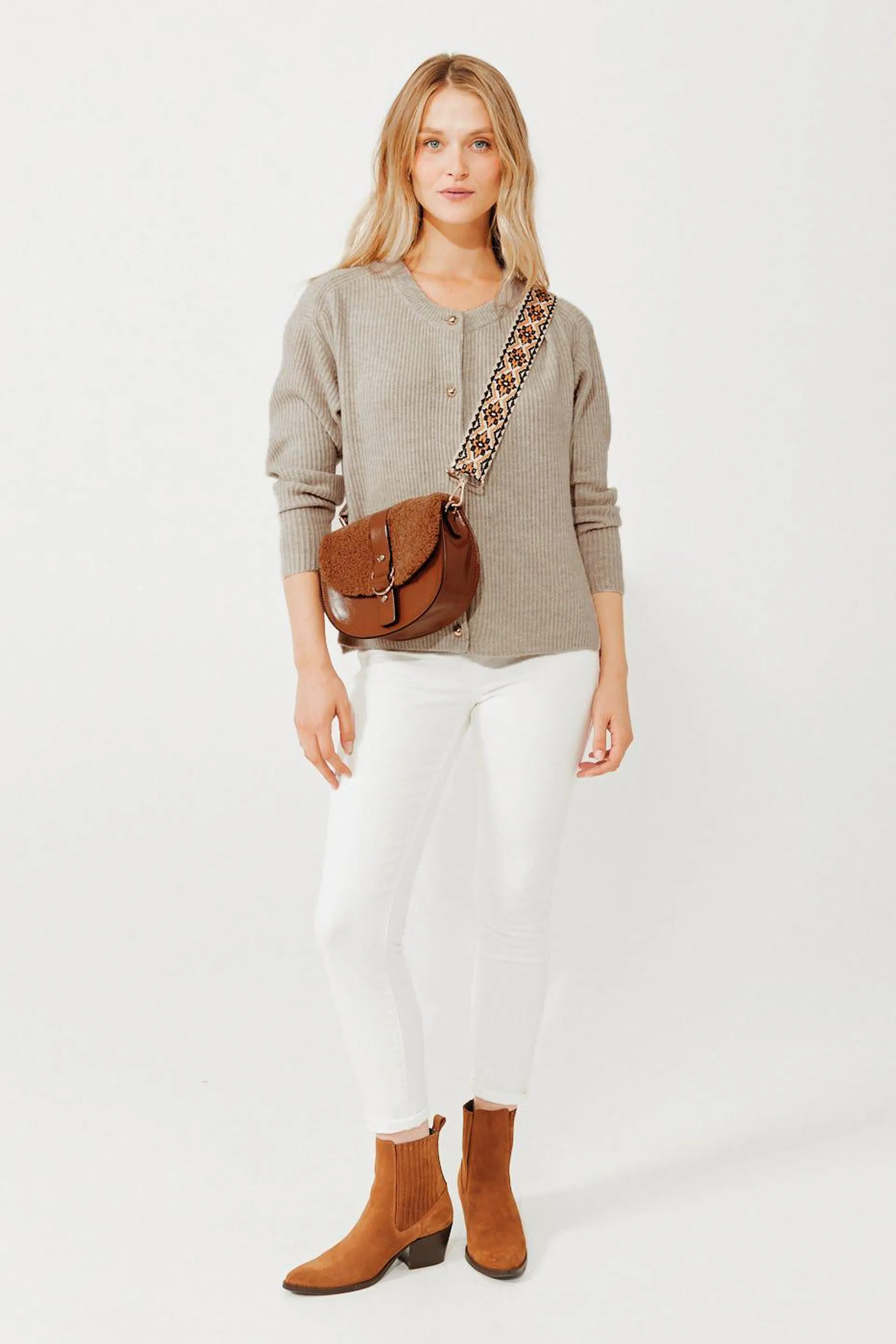 Gilet en laine mérinos Femme - Beige