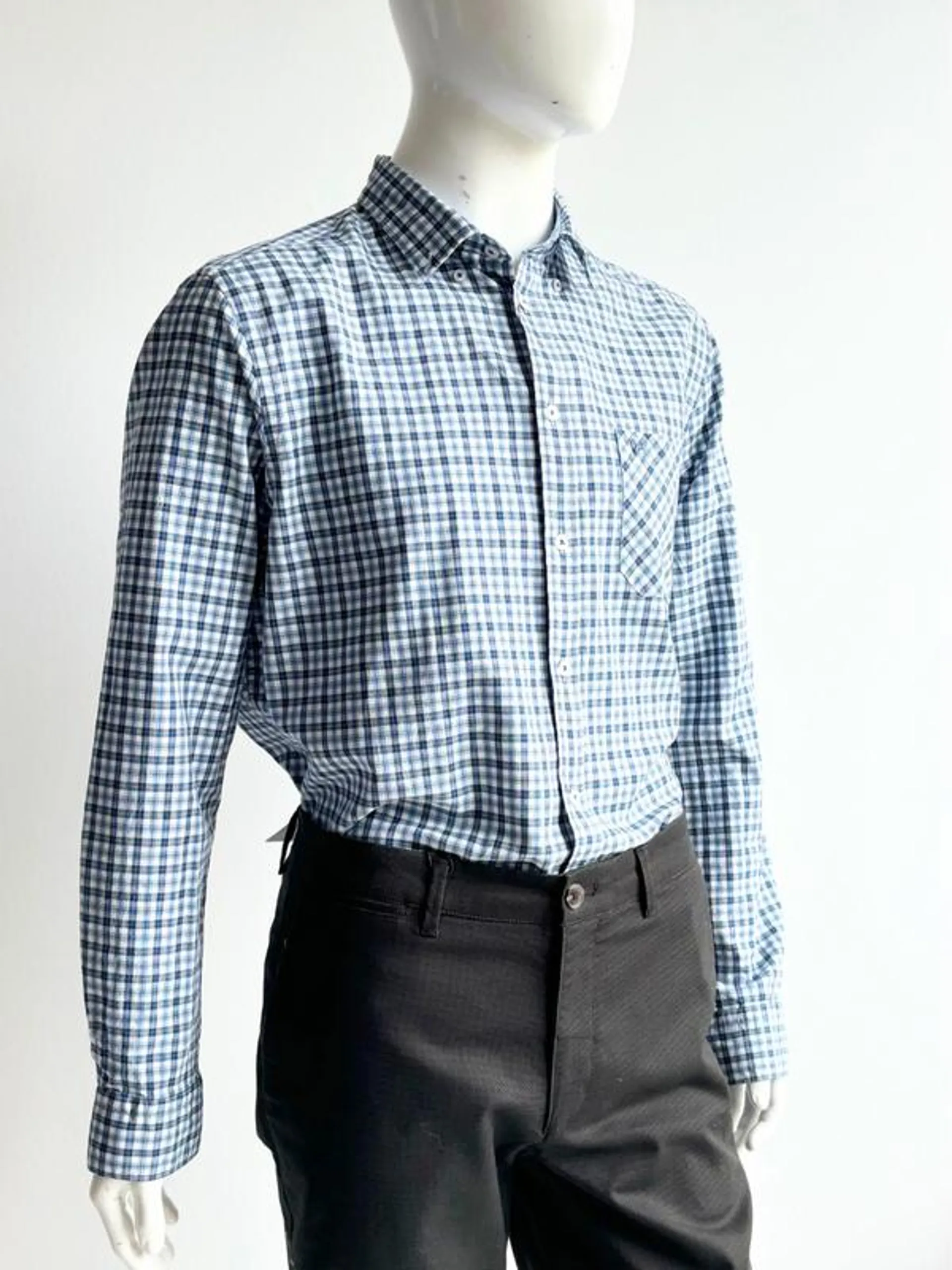 Chemise À Carreaux - Bleu