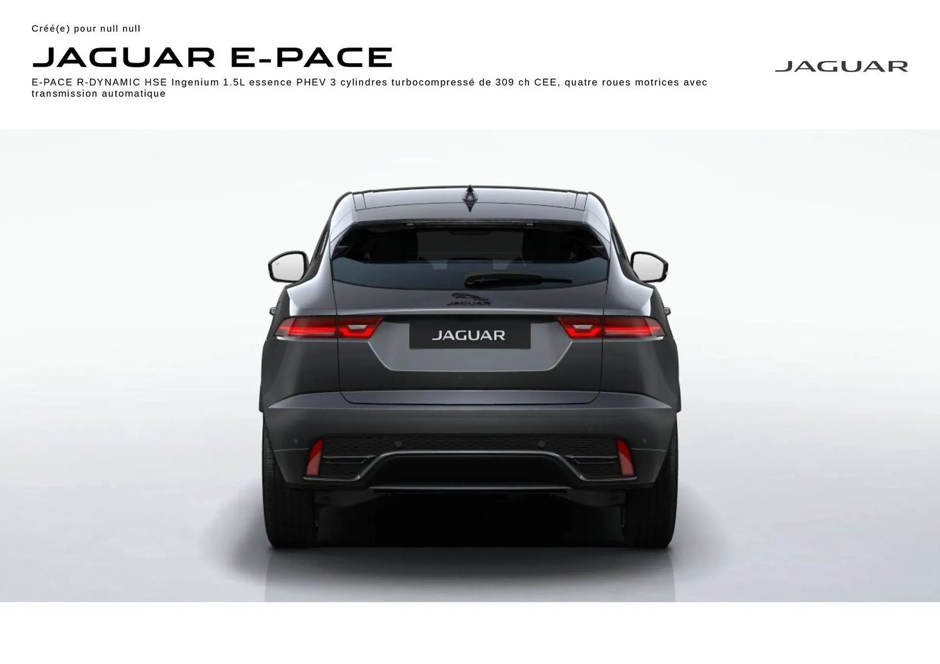 Catalogue Jaguar du 12 mars au 31 octobre 2024 - Catalogue page 1