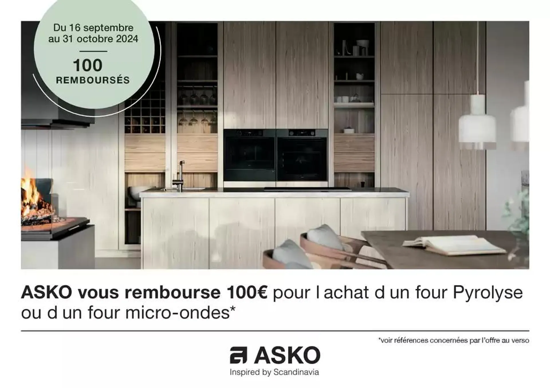 ASKO vous rembourse 100€ pour l’achat d’un four Pyrolyse ou d’un four micro-ondes du 23 octobre au 31 octobre 2024 - Catalogue page 1