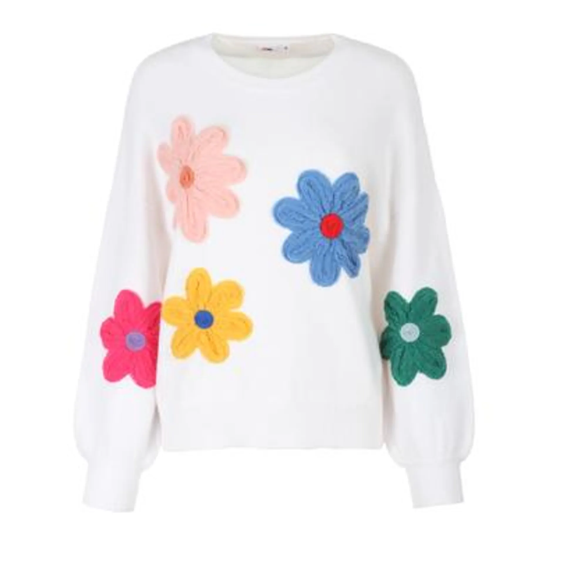 Pull broderie fleurs